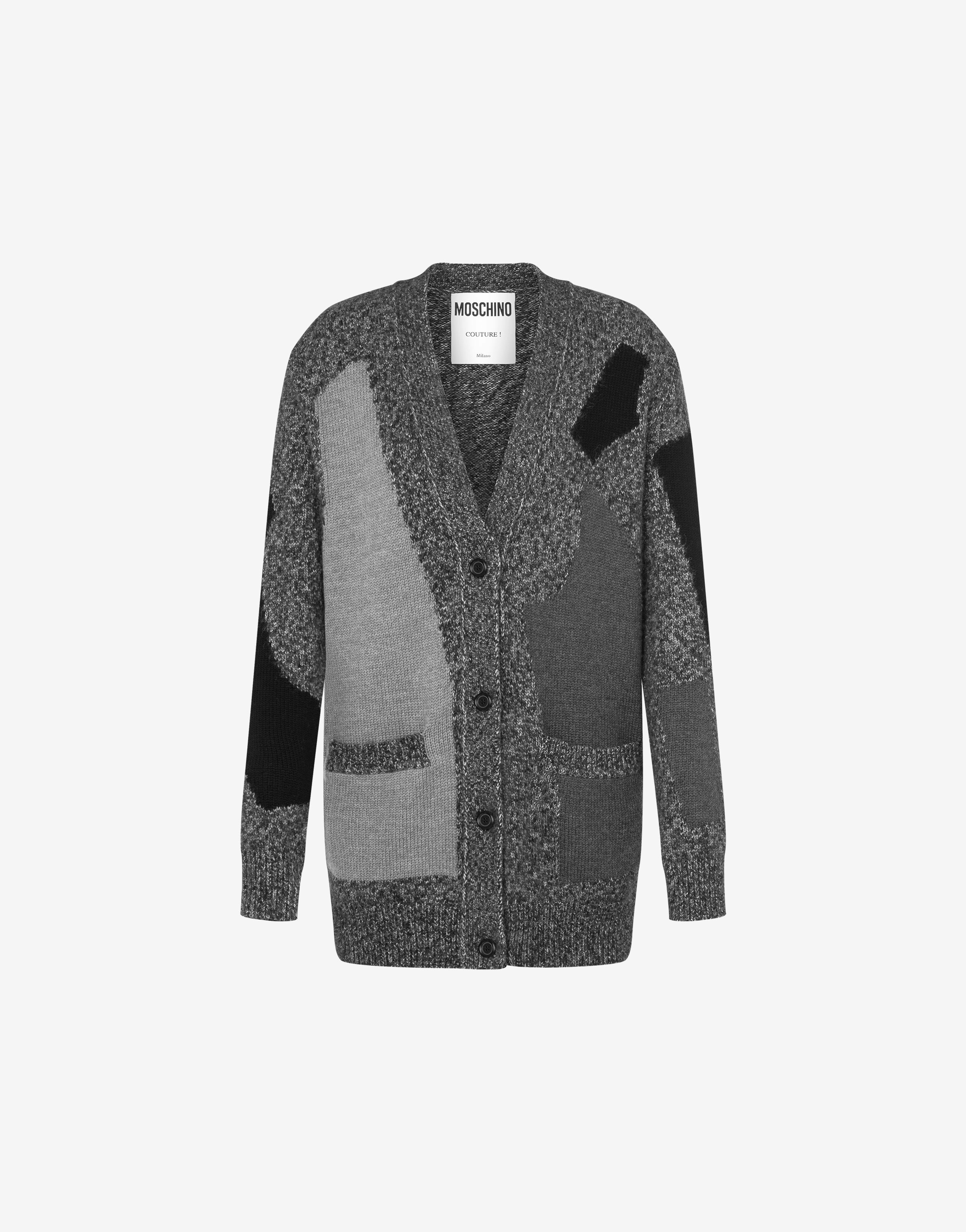 Patchwork Mouliné And Alpaca Wool Cardigan