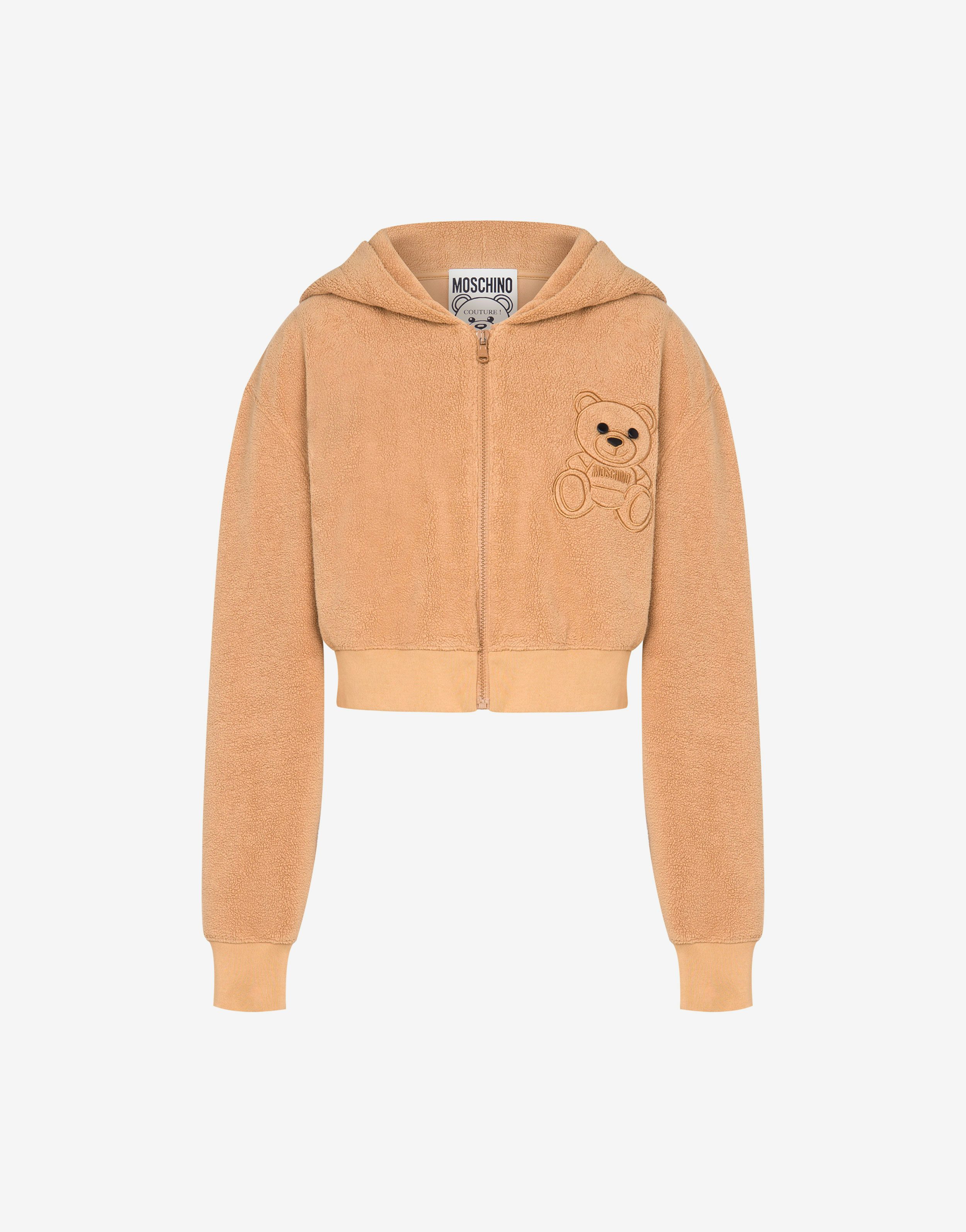 Moschino Teddy Bear Cropped Cotton Sweatshirt