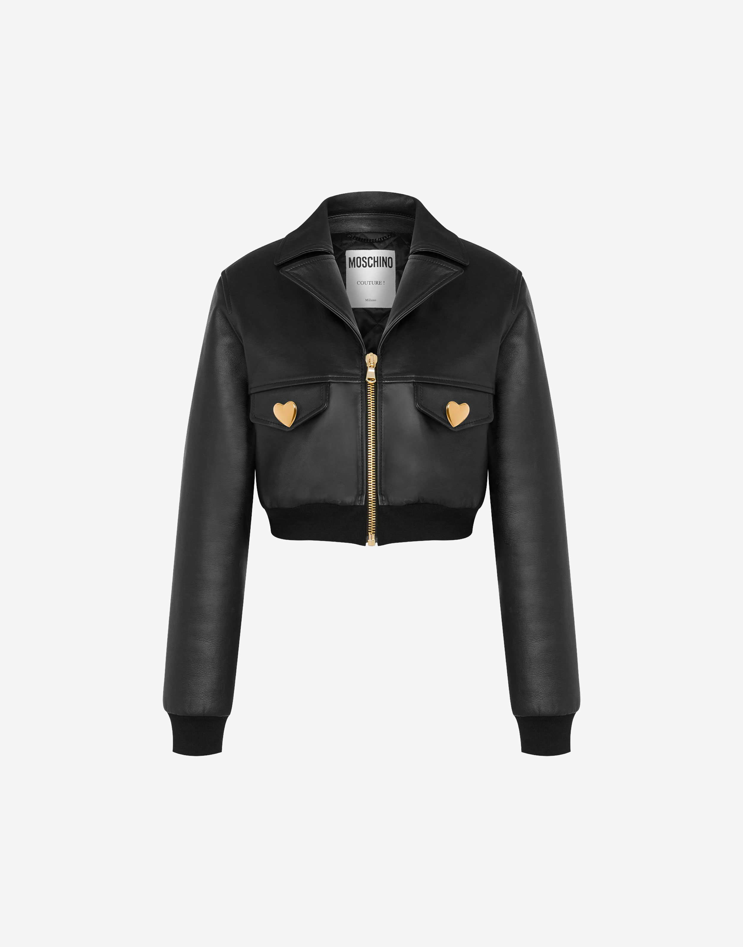 Heart Buttons Nappa Leather Jacket