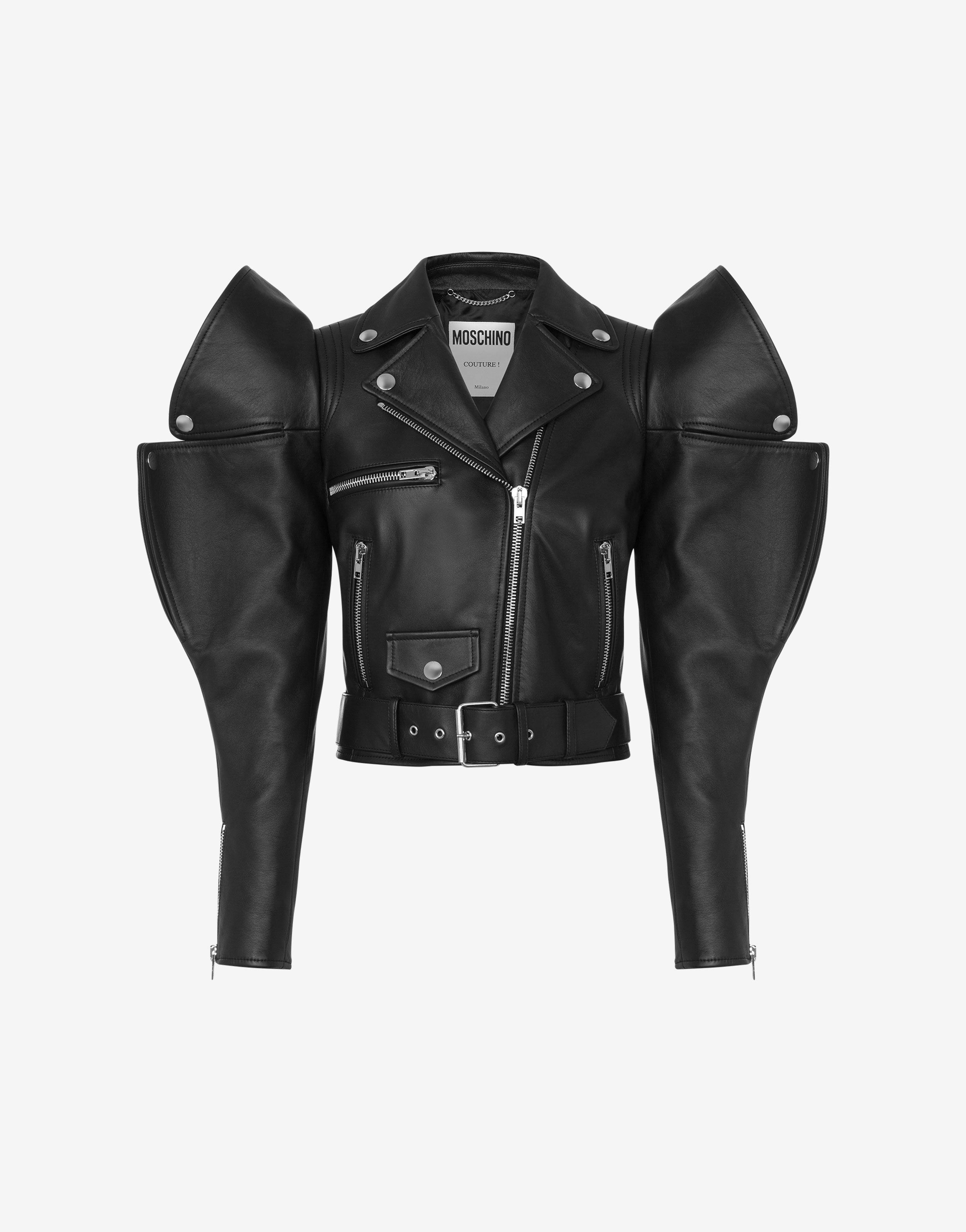 Nappa Leather Biker Jacket With Shaped Sleeves