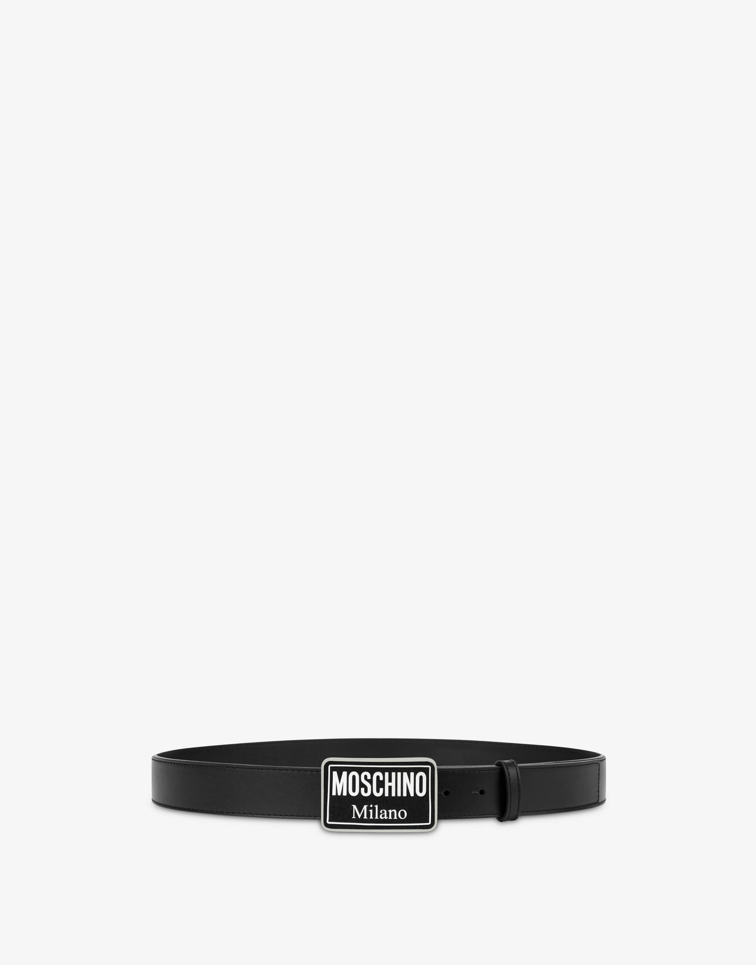 Calfskin Belt With Logo Buckle