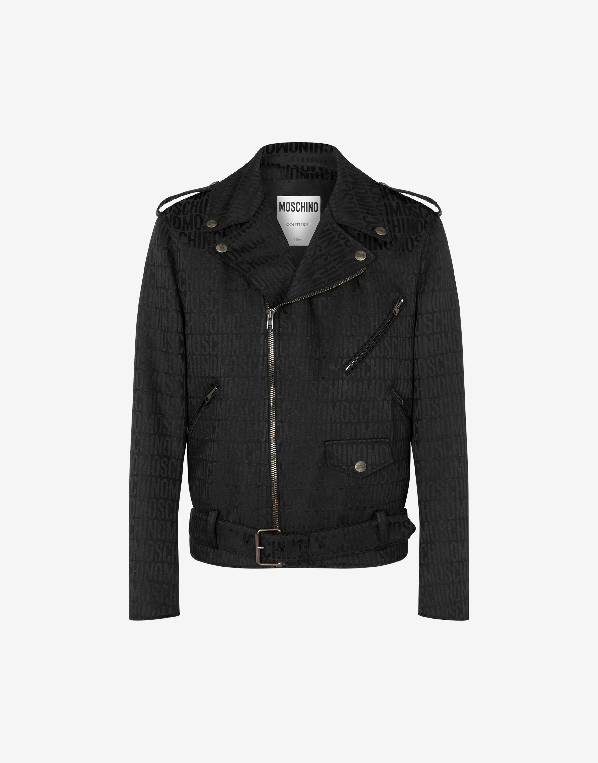 Allover Logo Heavy Nylon Biker Jacket