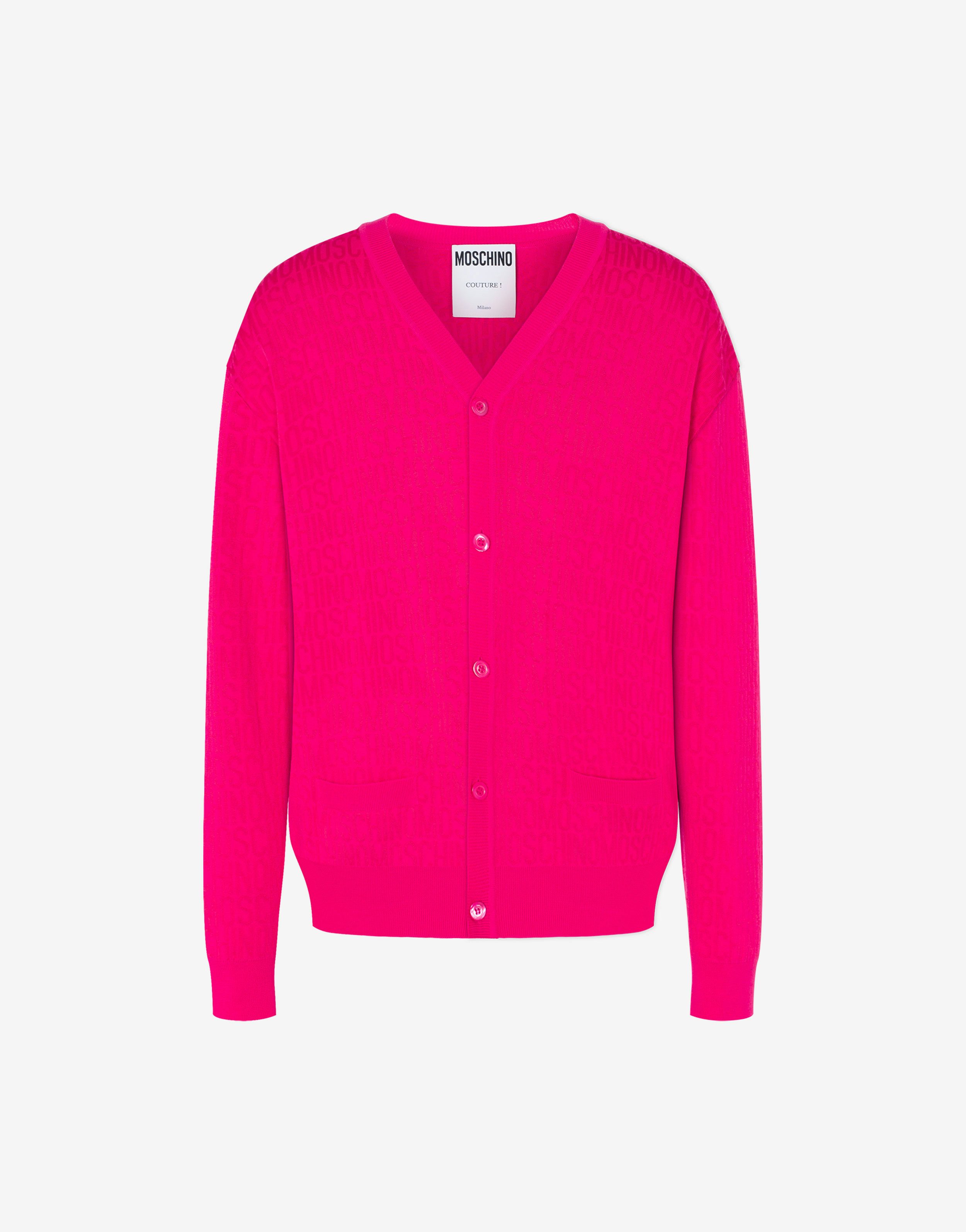 Allover Logo Wool Cardigan