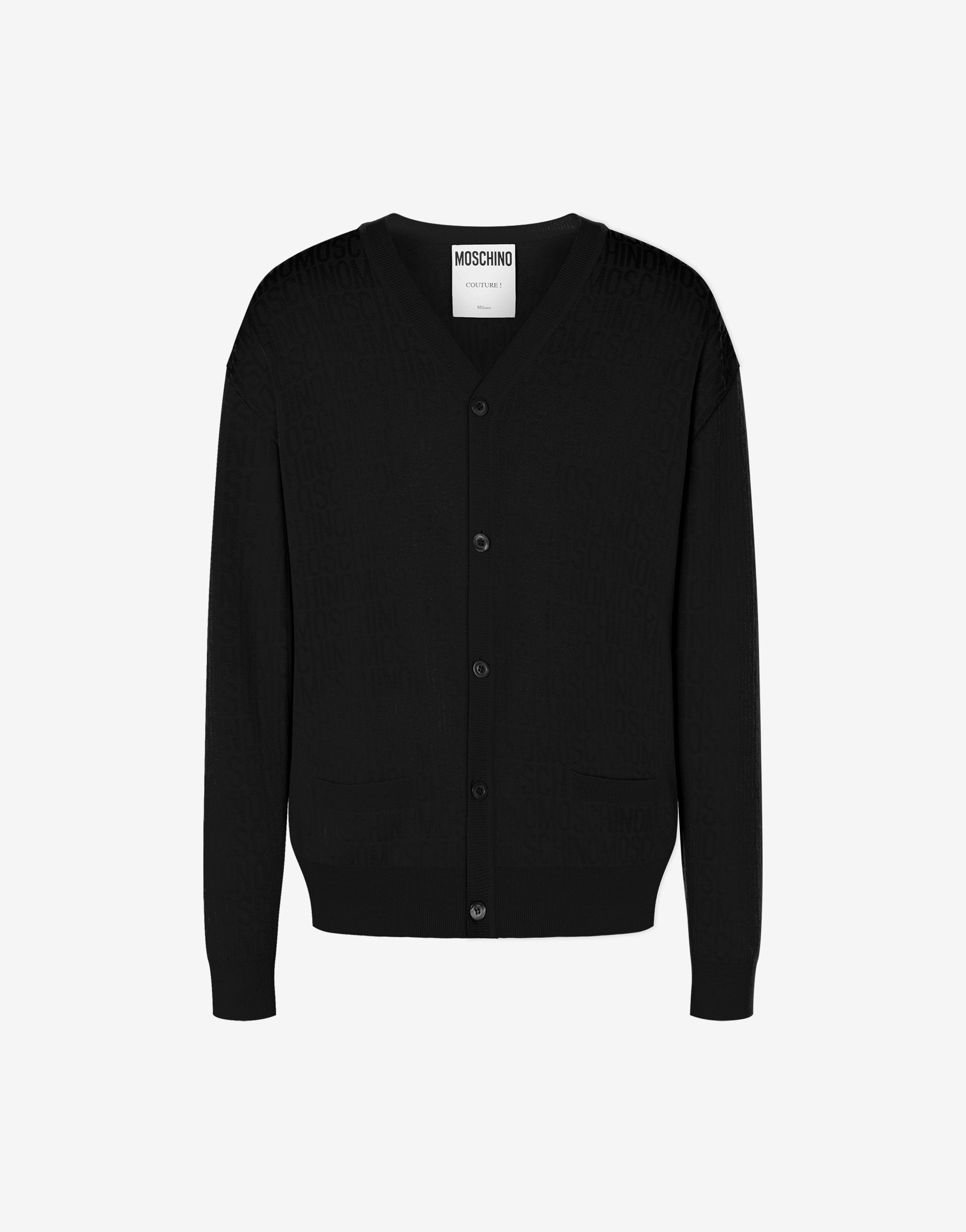Allover Logo Wool Cardigan