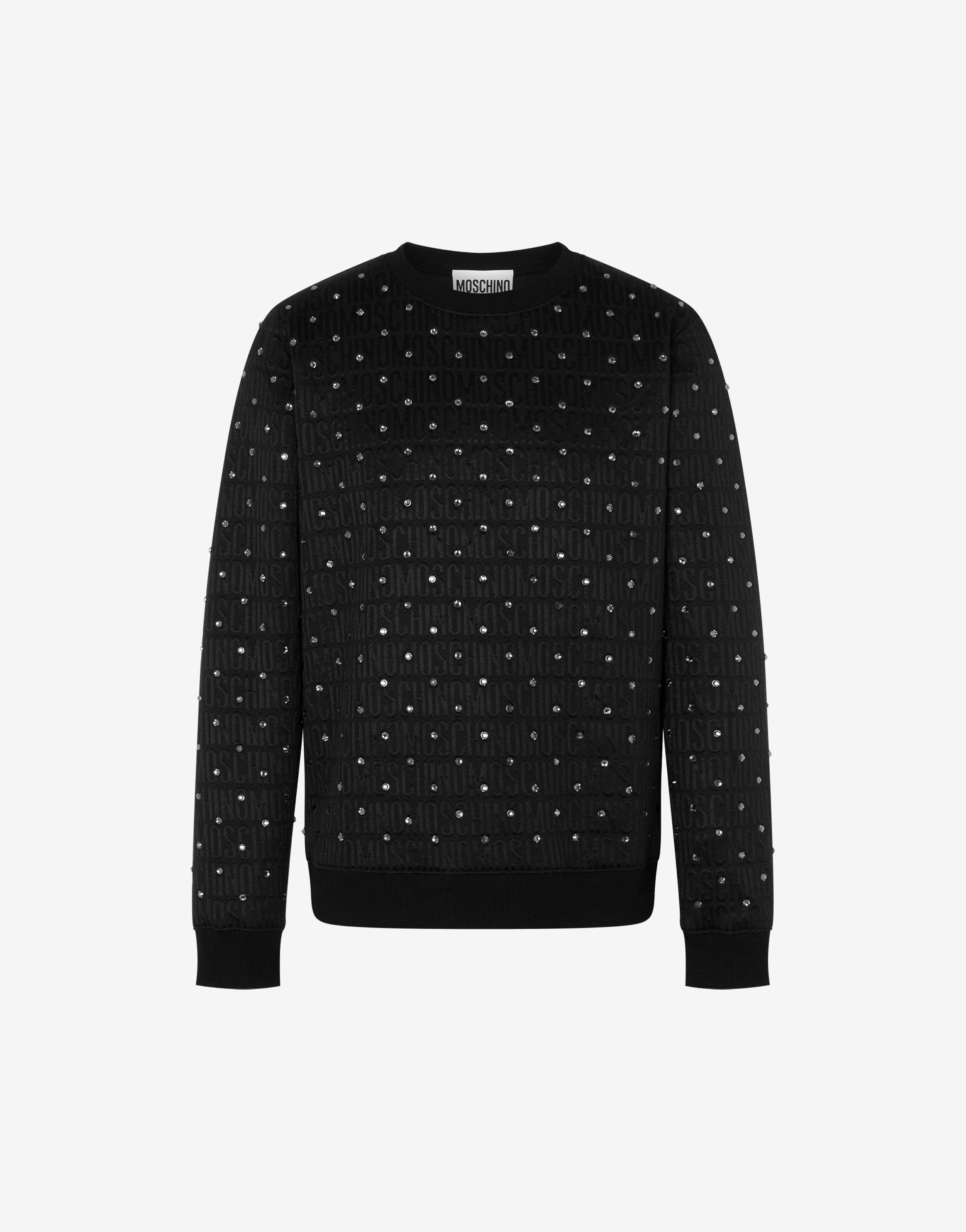 Allover Logo Sweatshirt With Rhinestones