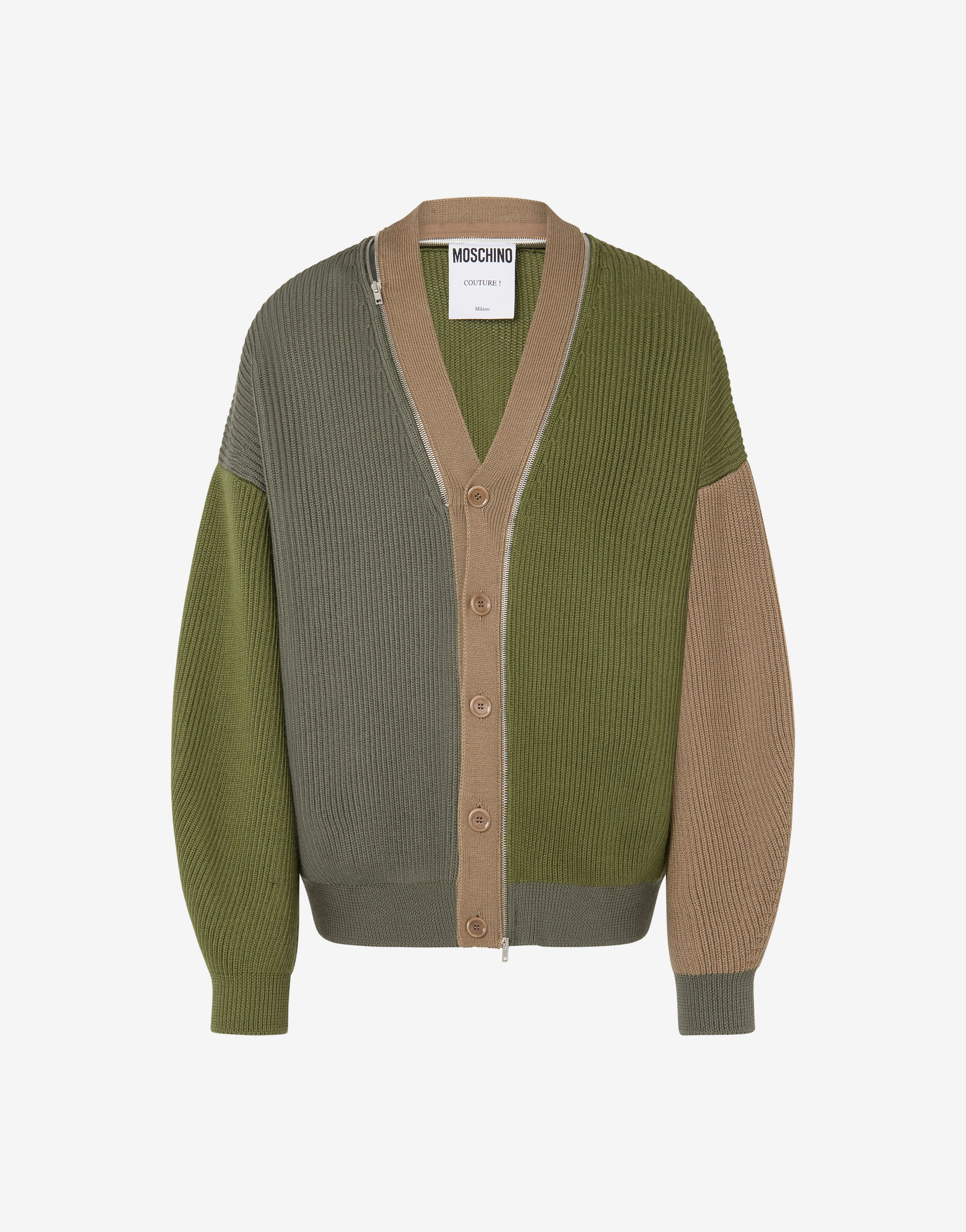 Ribbed Wool Cardigan With Zip