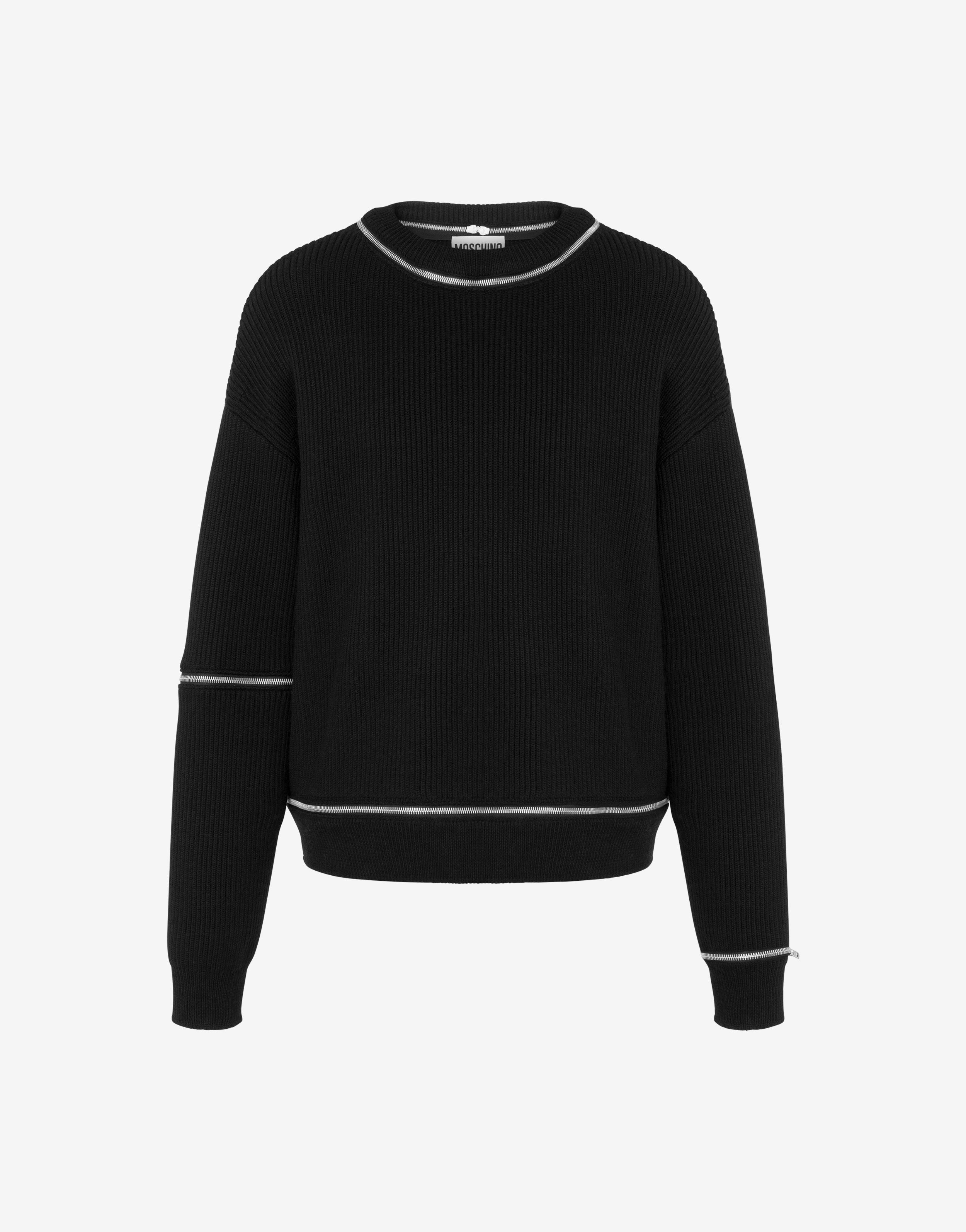 Ribbed Wool Jumper With Zip