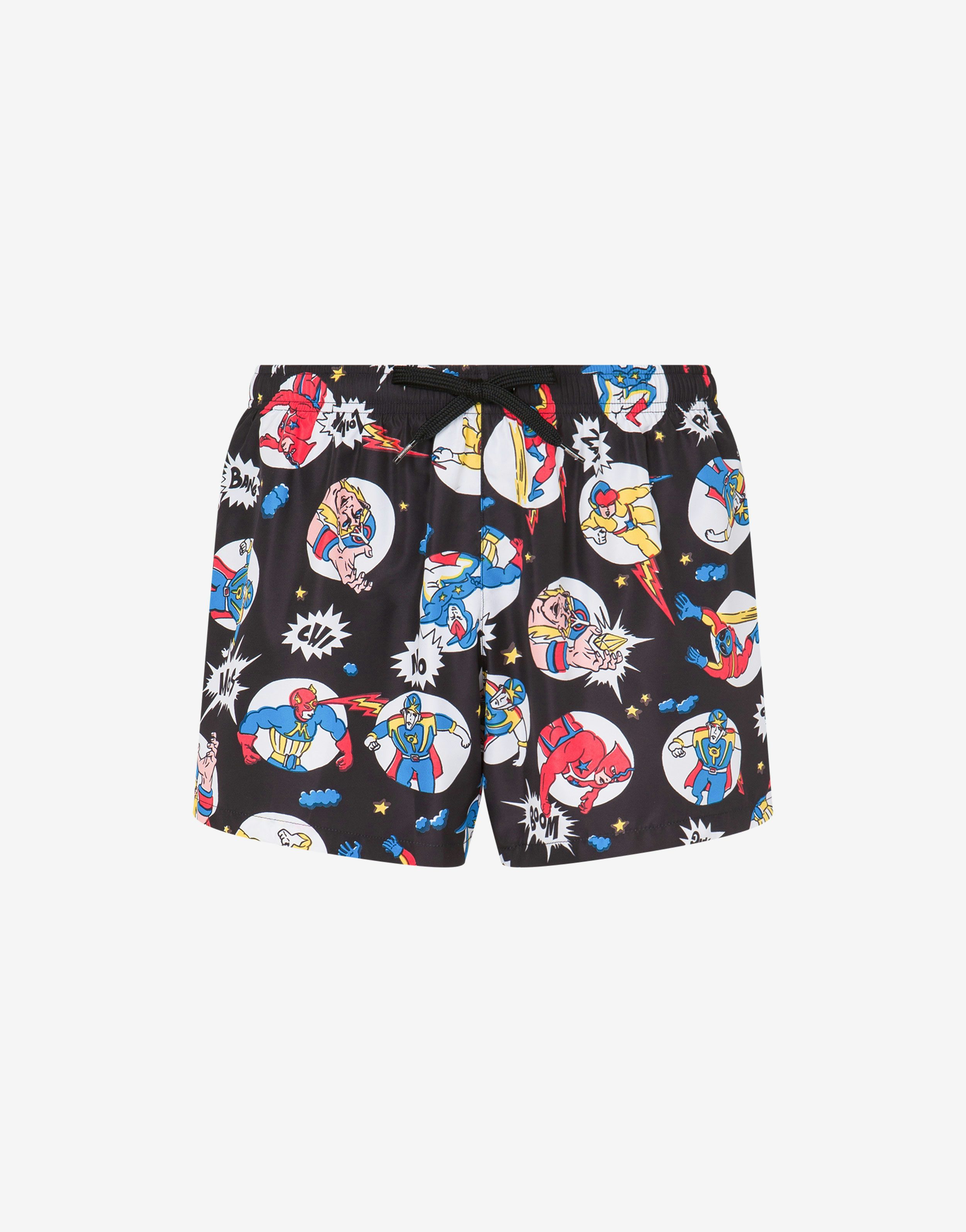 Allover Cartoon Swim Trunks