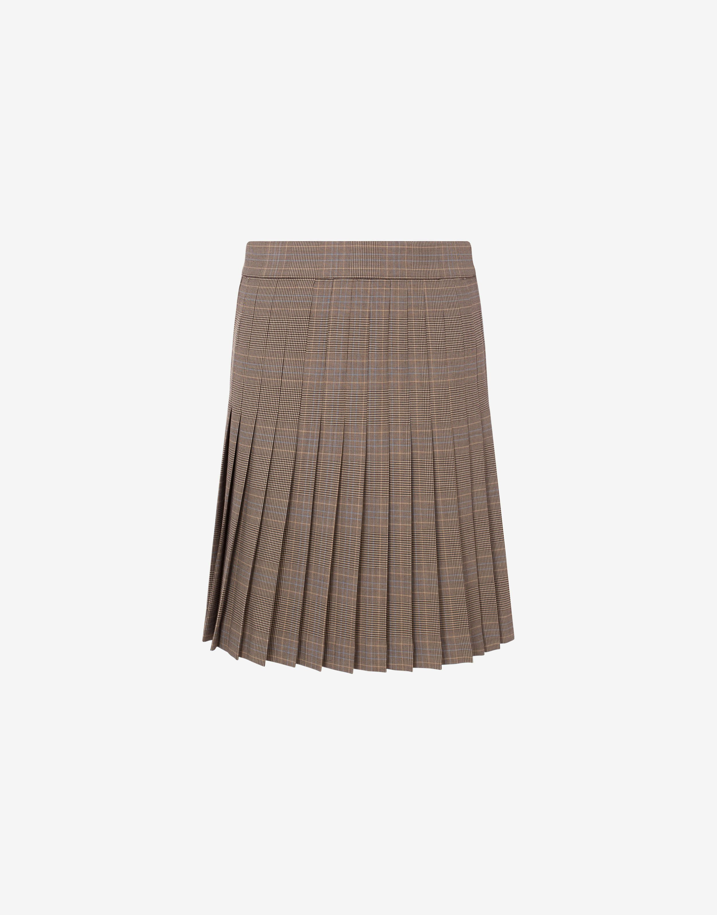 Glen Plaid Skirt With Pleats