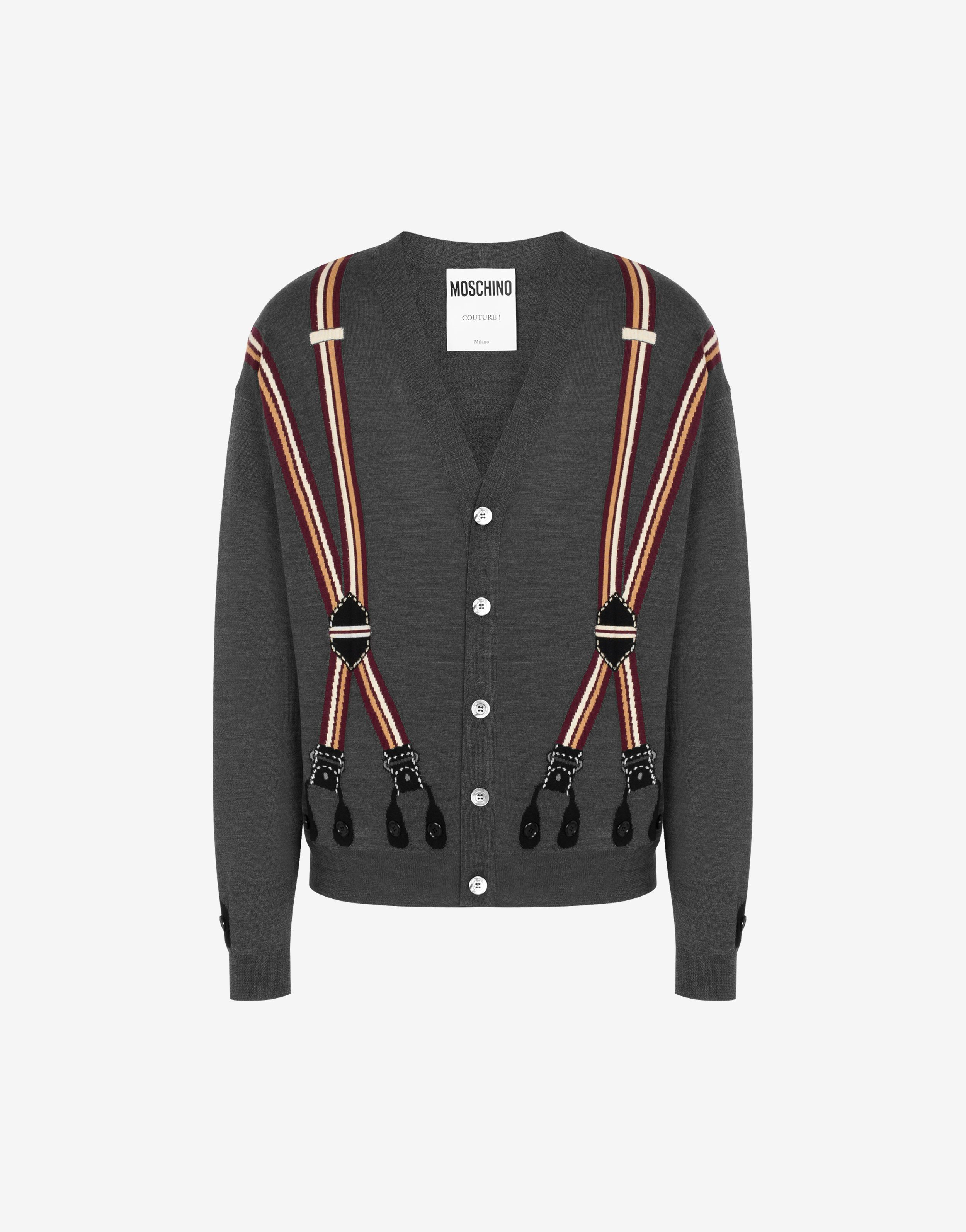 Suspenders Wool Cardigan