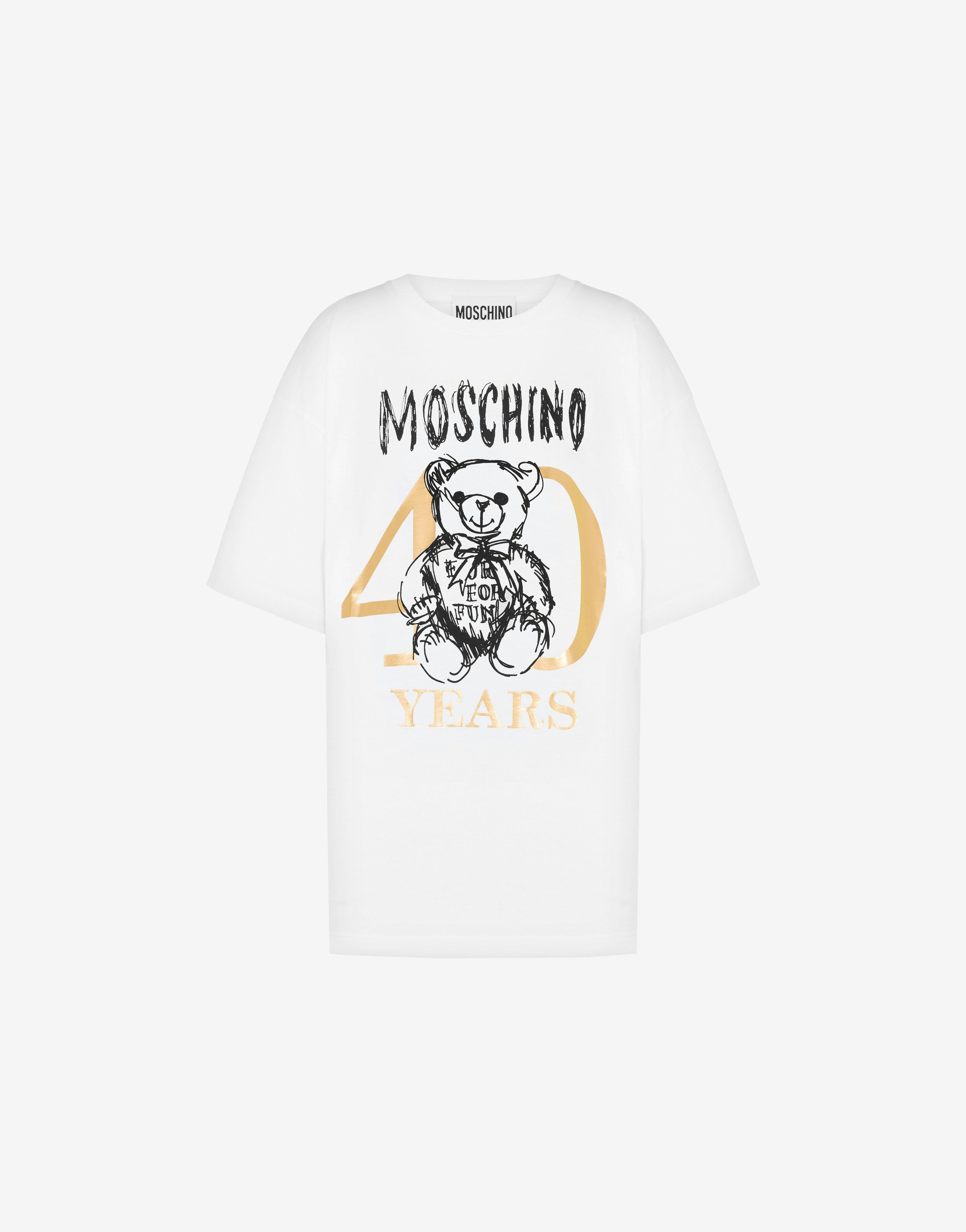 Moschino t-shirt aus jersey 40 years teddy bear