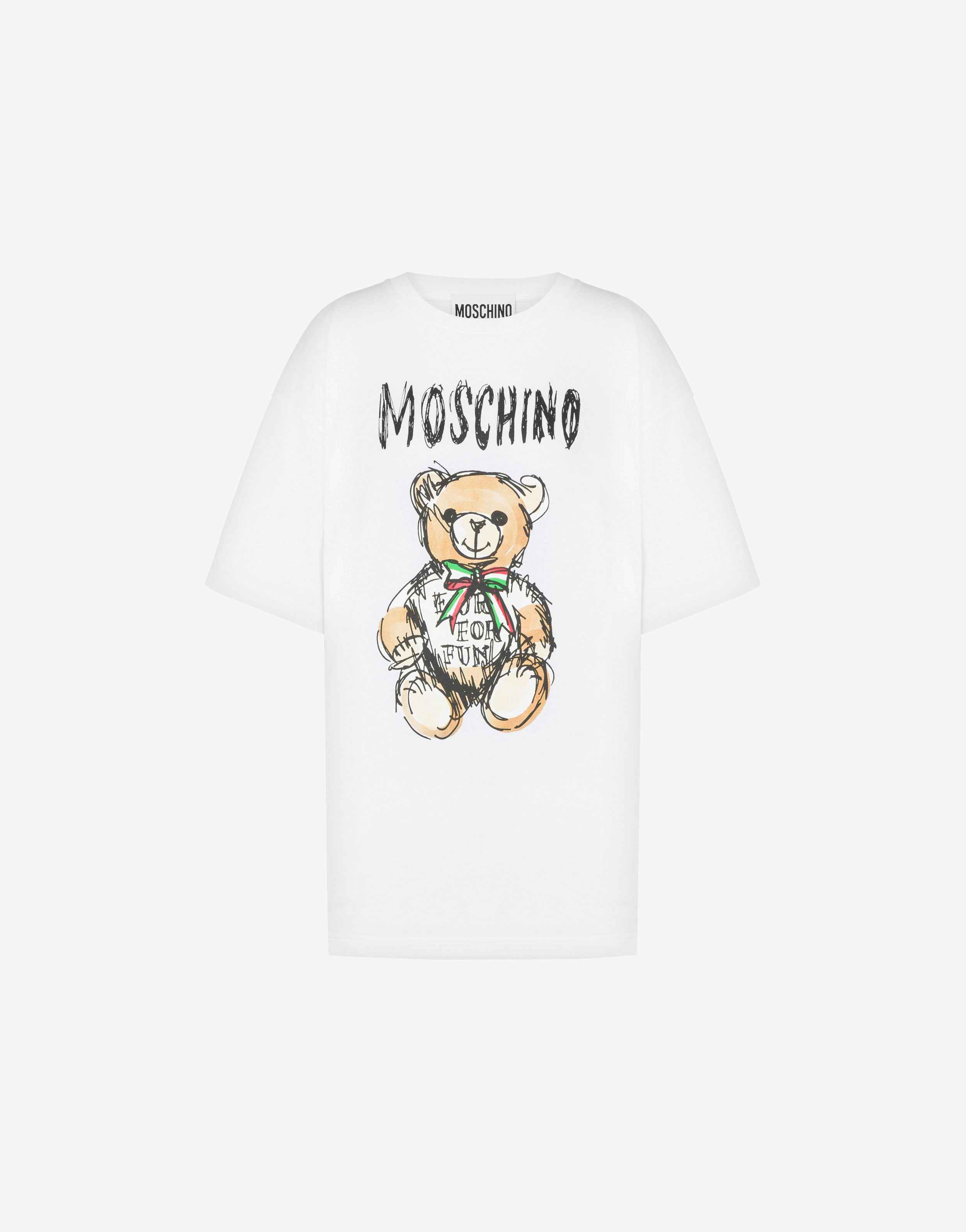 Moschino t-shirt aus bio-jersey drawn teddy bear