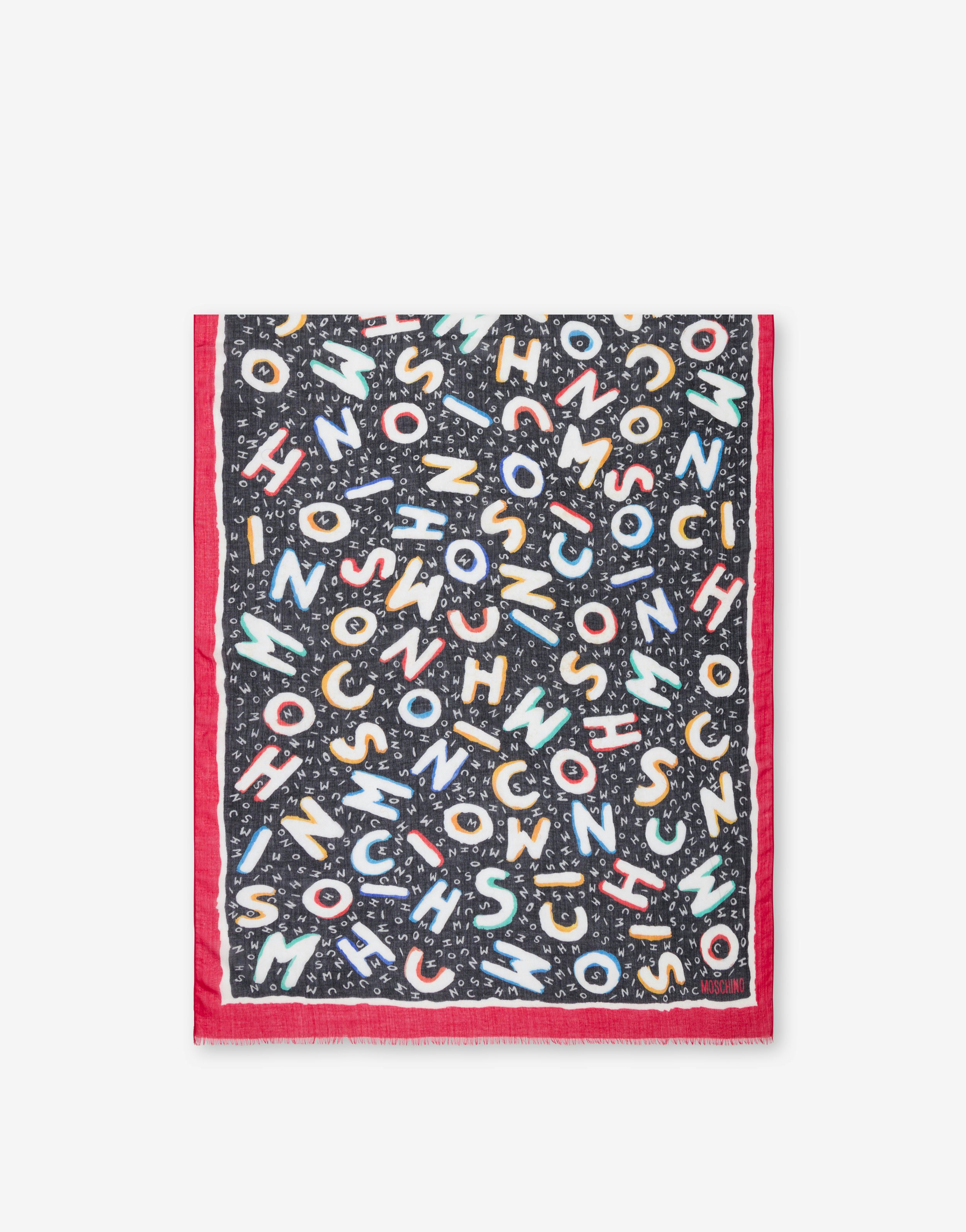 Allover Moschino Letters Wool Stole