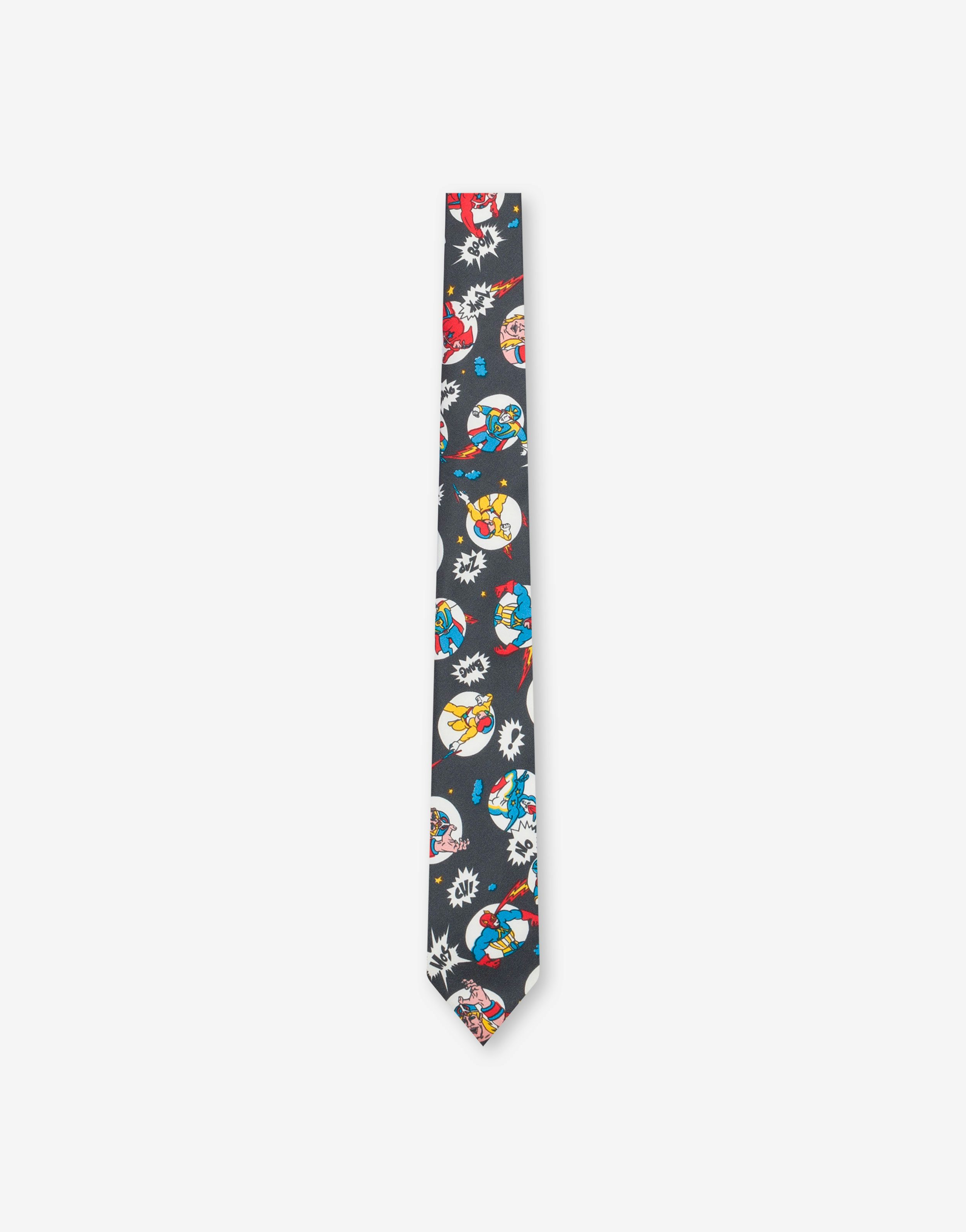 Moschino Superheroes Silk Tie