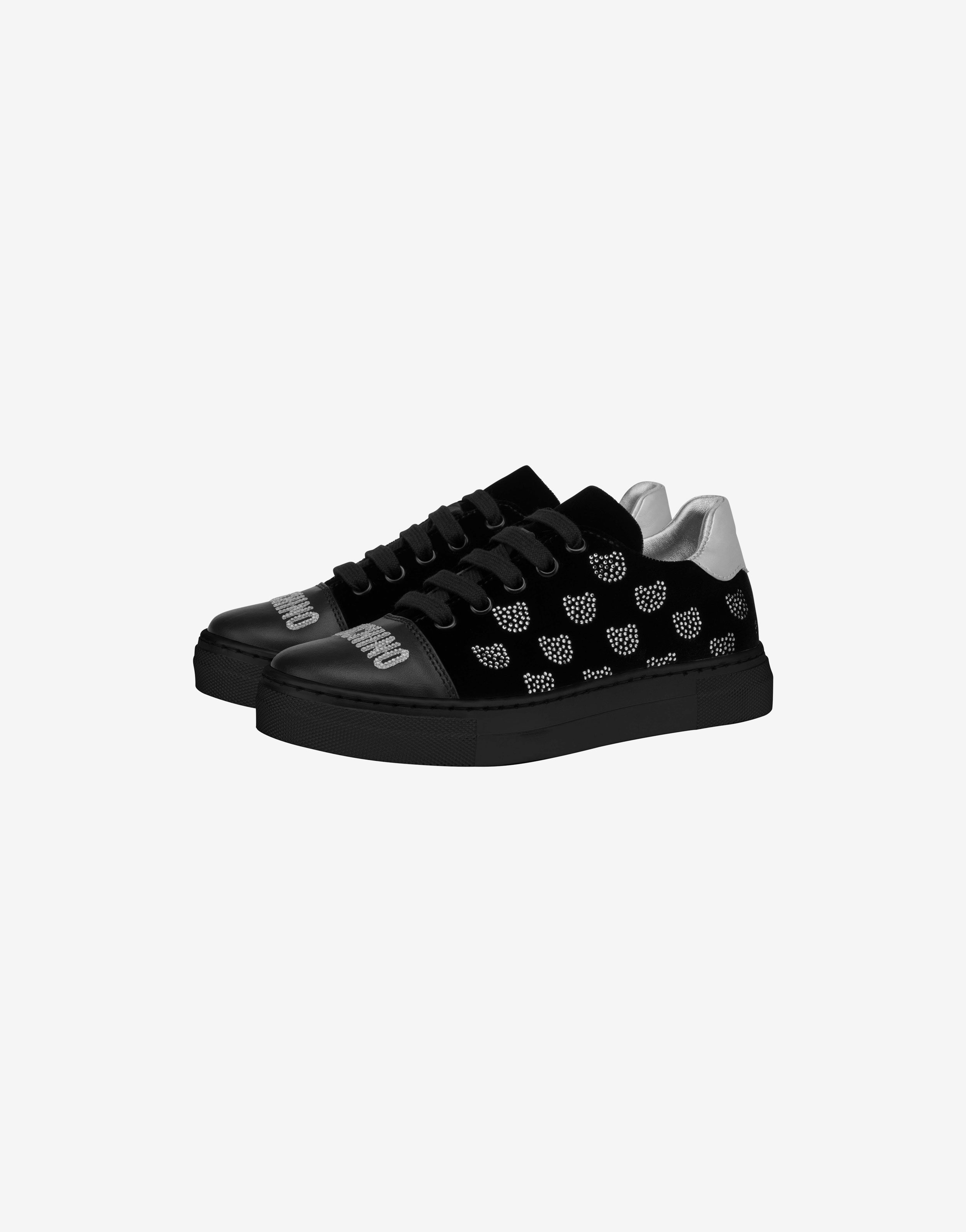 Sparkling Teddy Bear Calfskin Sneakers