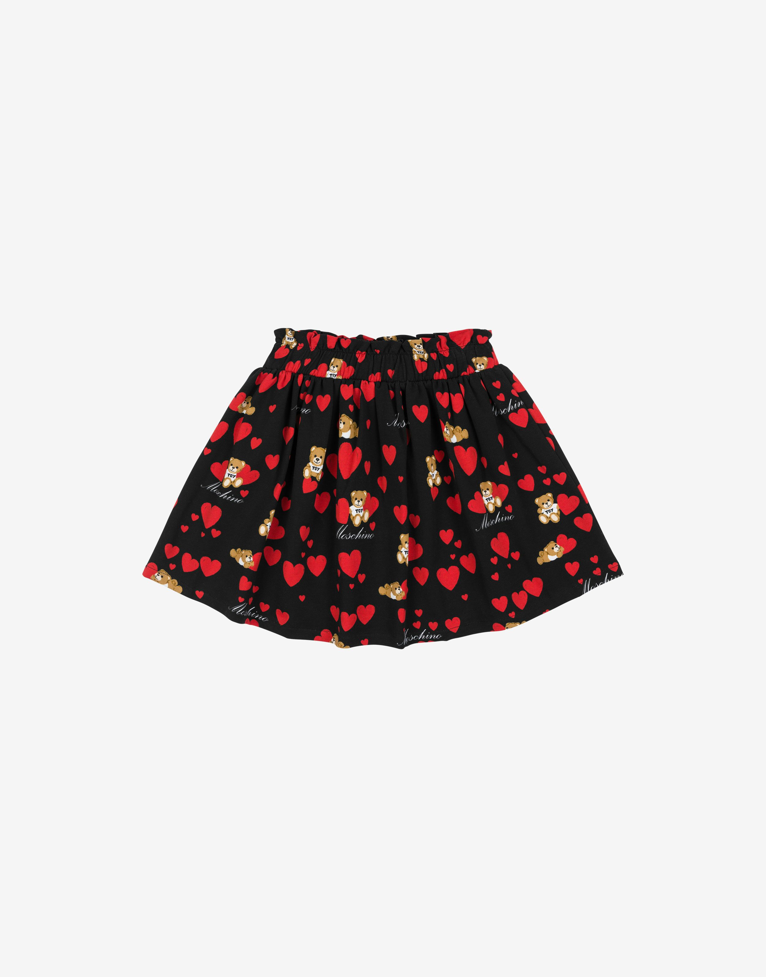 Allover Teddy Hearts Fleece Skirt