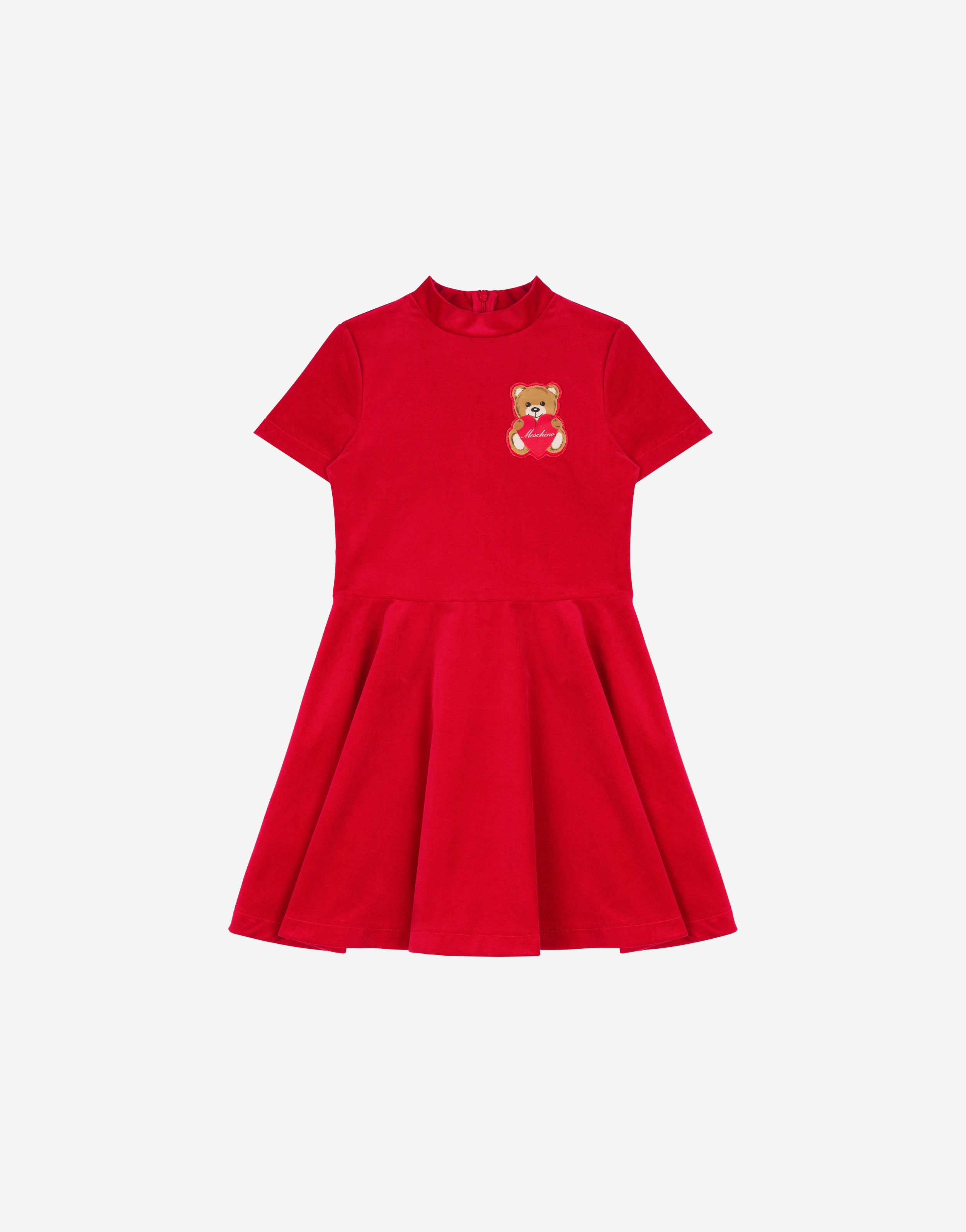Heart Teddy Bear Velvet Dress