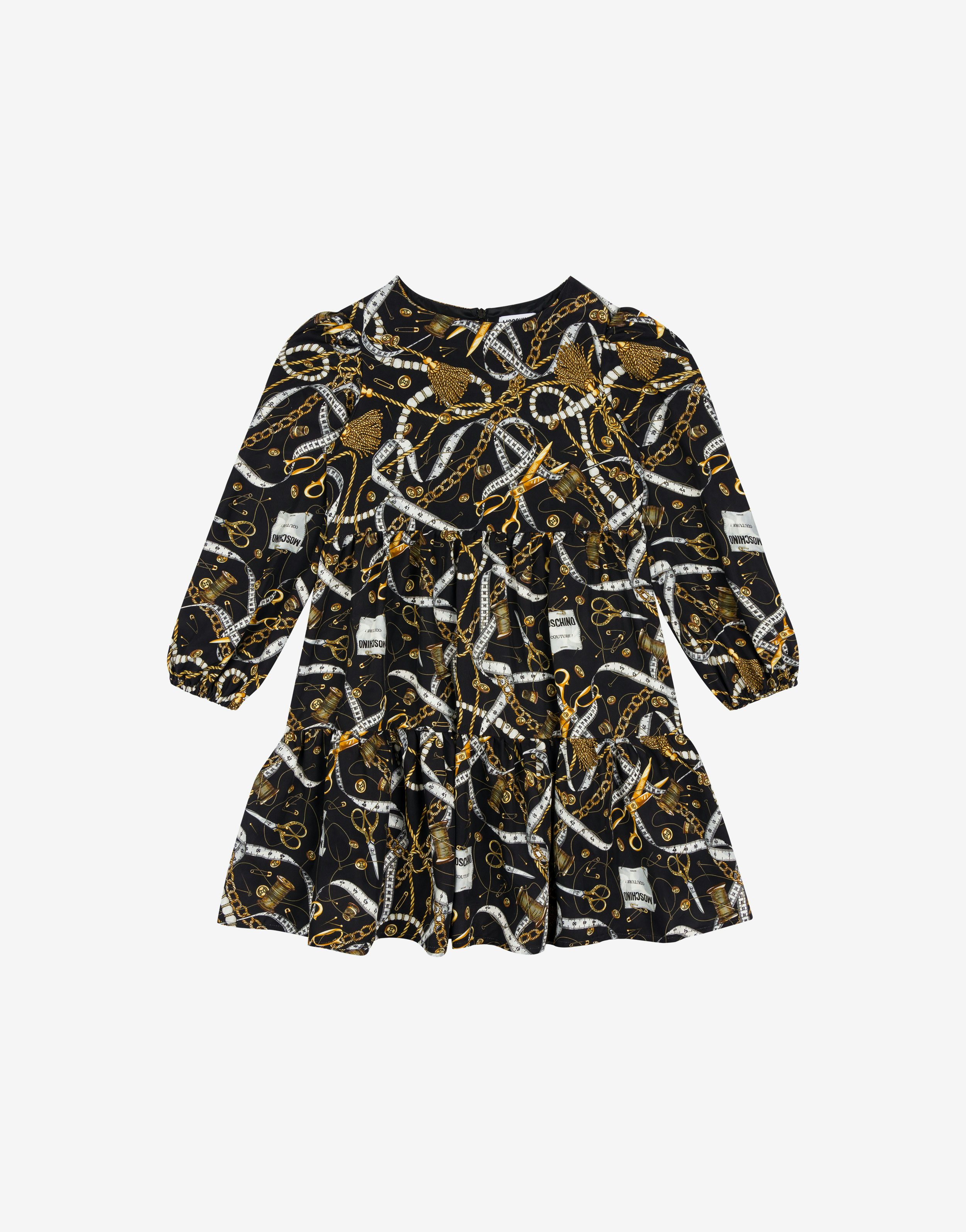 Allover Sartorial Print Satin Dress