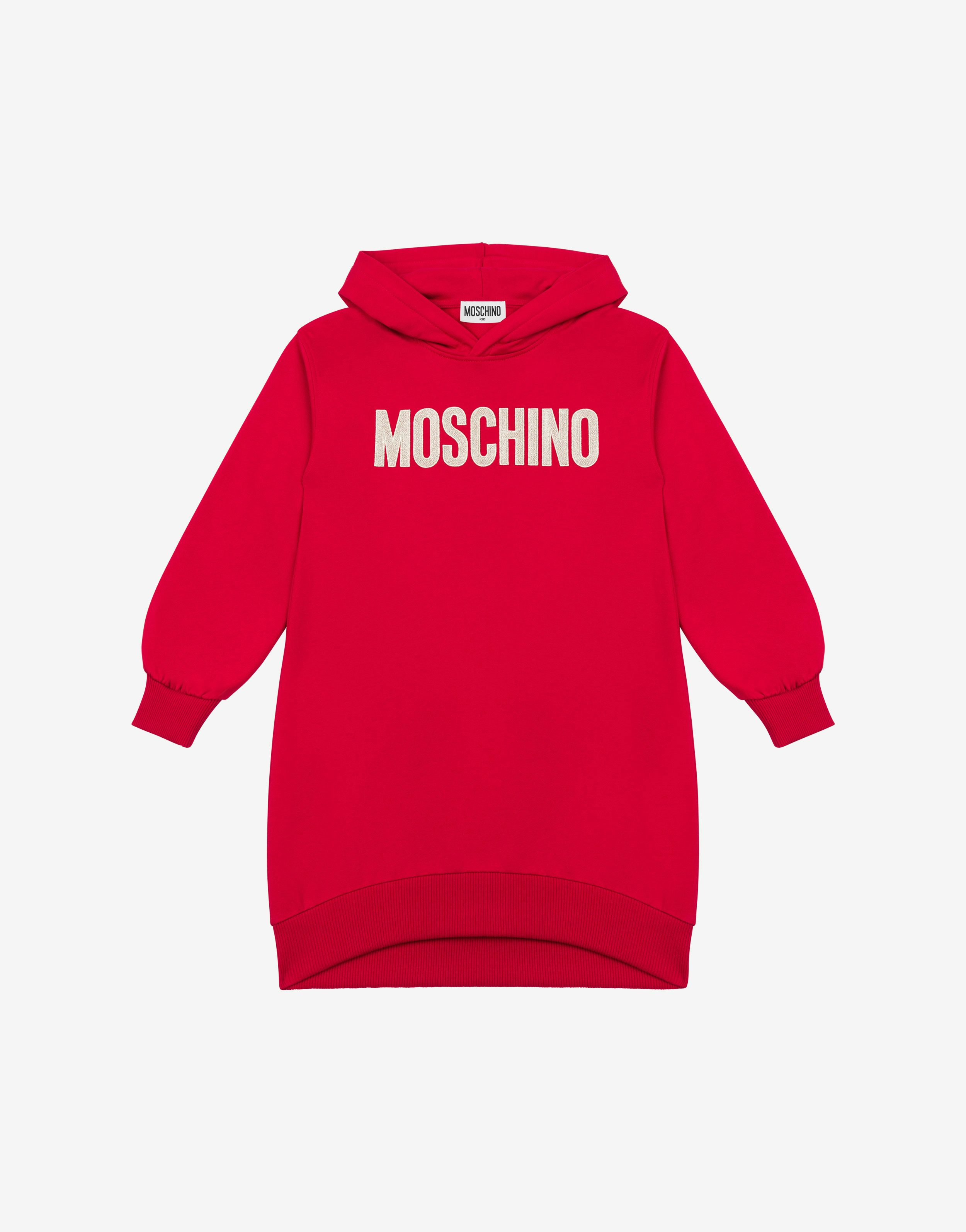 Logo Embroidery Fleece Hooded Dress