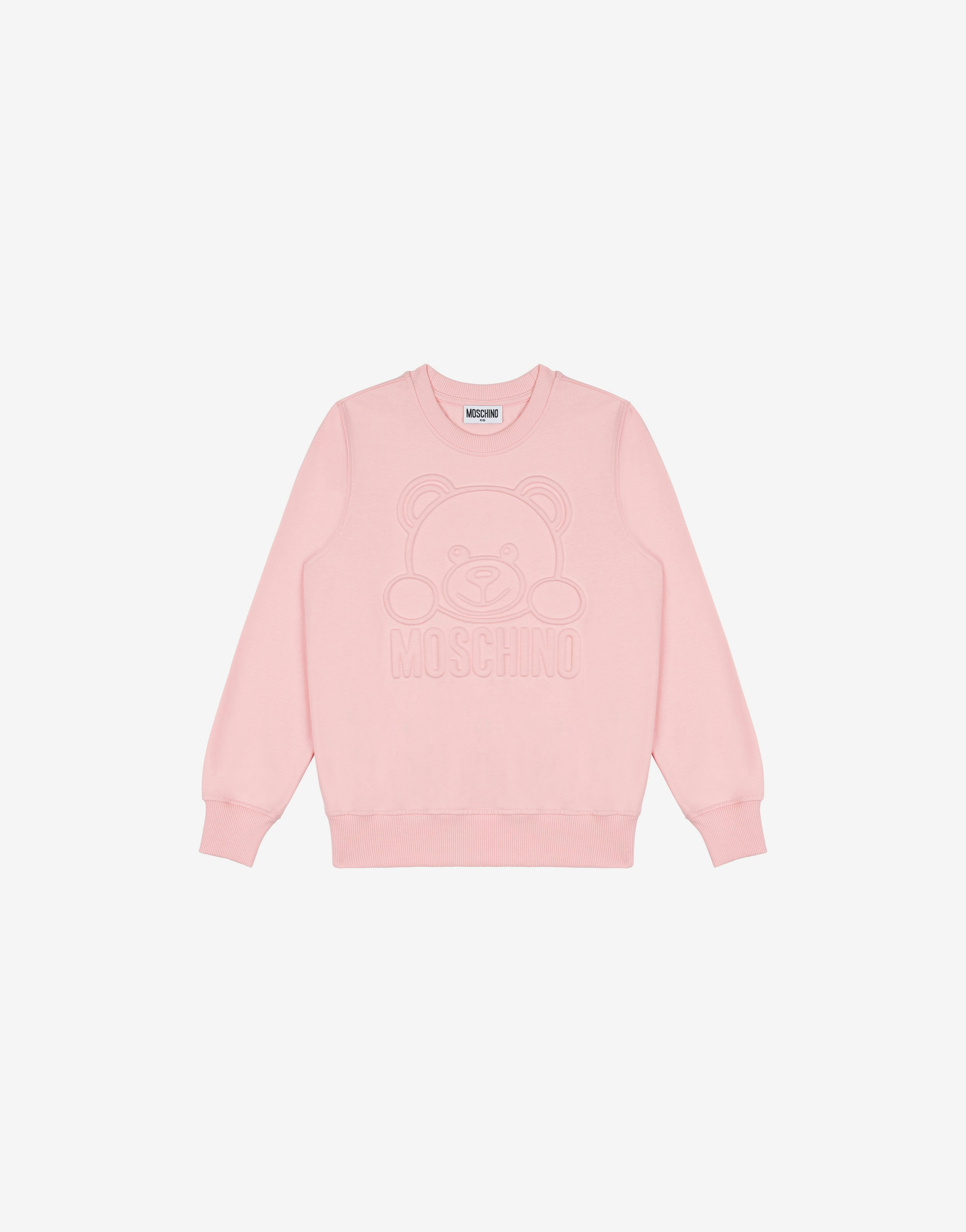 Embossed Teddy Bear Cotton Sweatshirt