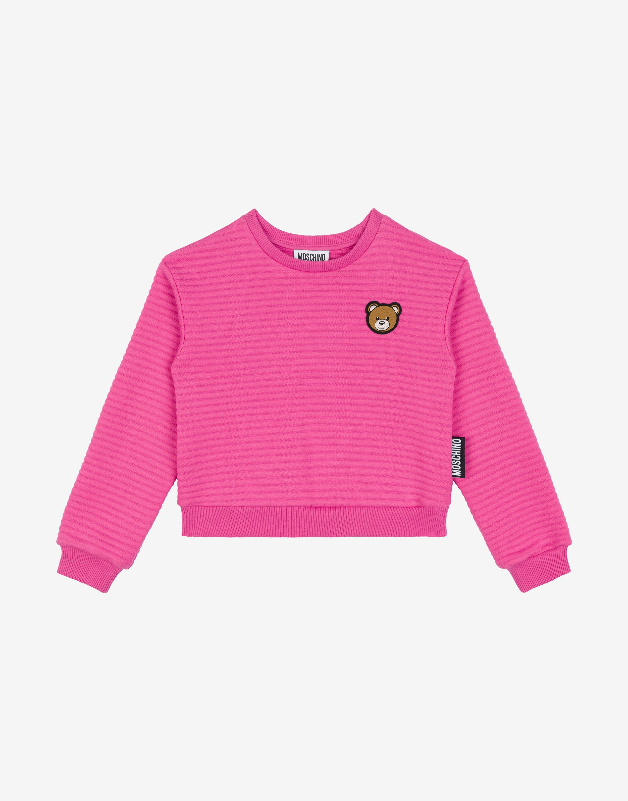 Teddy Patch Rib-knit Sweatshirt