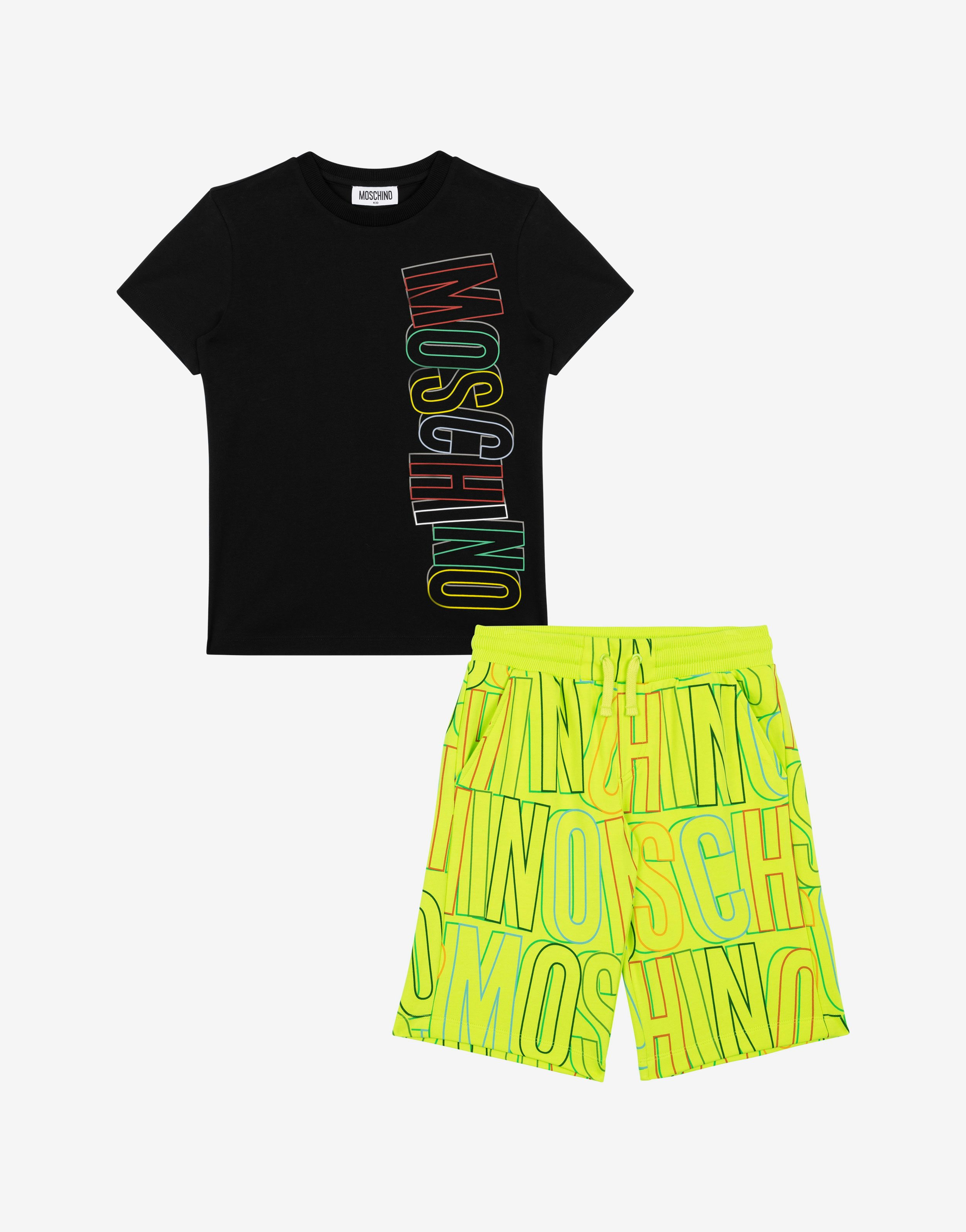 Set t-shirt und shorts aus sweat-material maxi logo