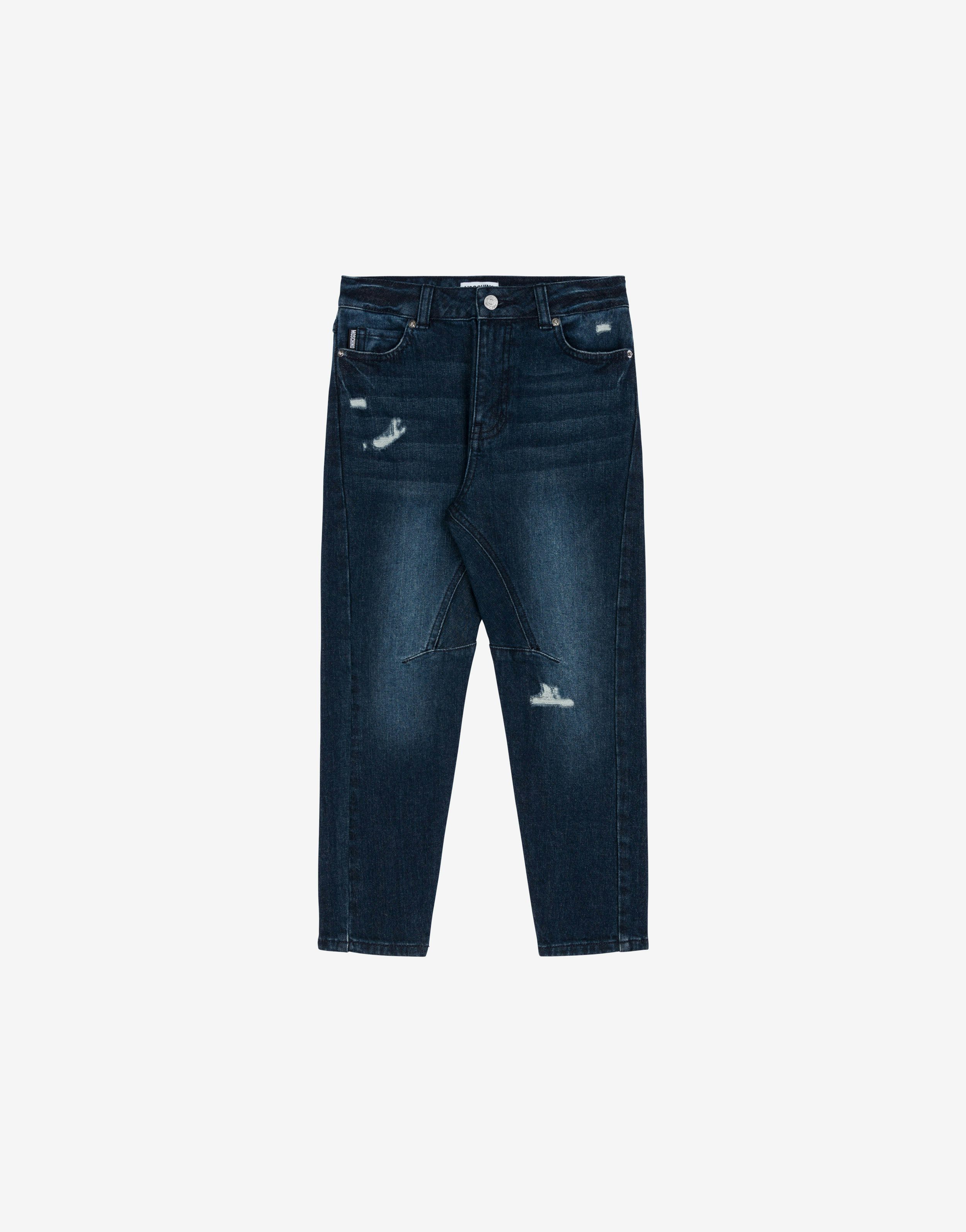 Skater Teddy Bear Stretch Denim Trousers