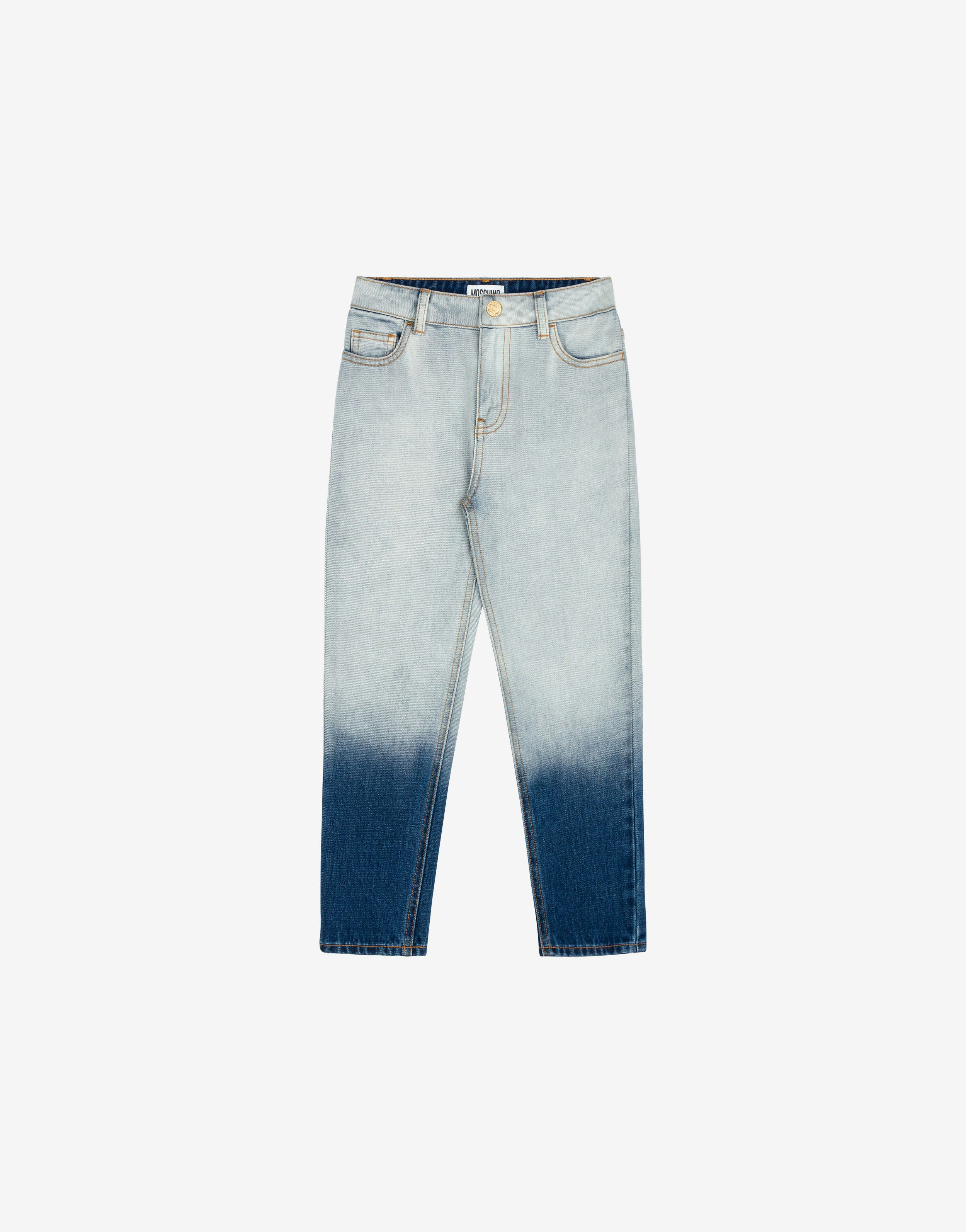 Teddy Embroidery Degradé Denim Trousers