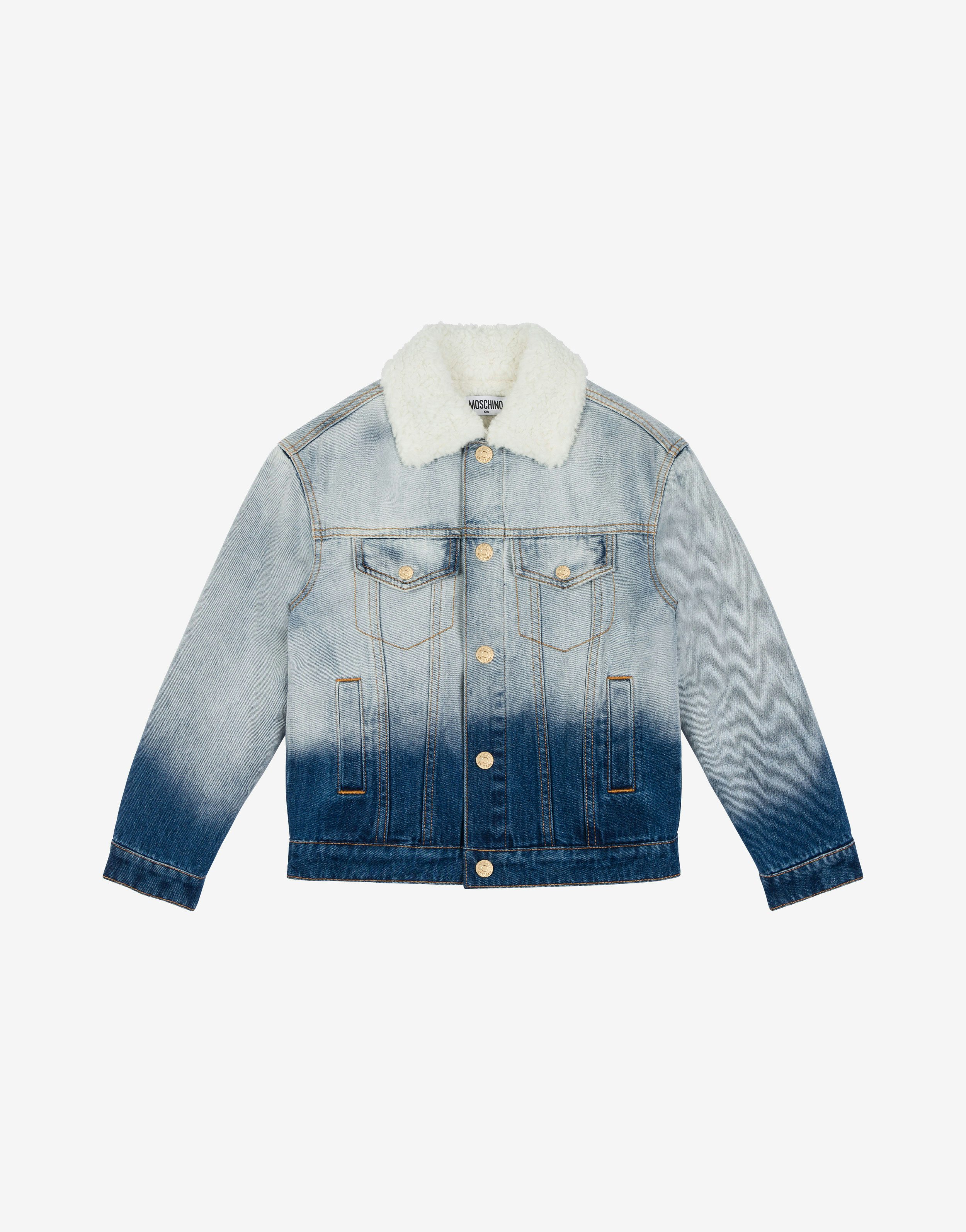 Teddy Embroidery Degradé Denim Jacket