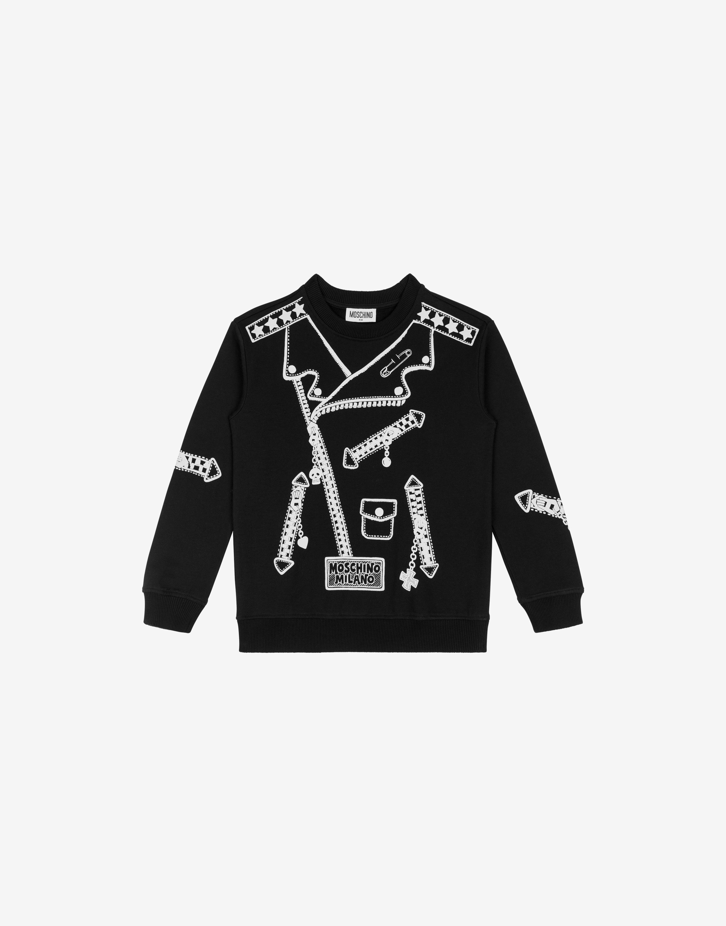 Biker Jacket Print Cotton Sweatshirt