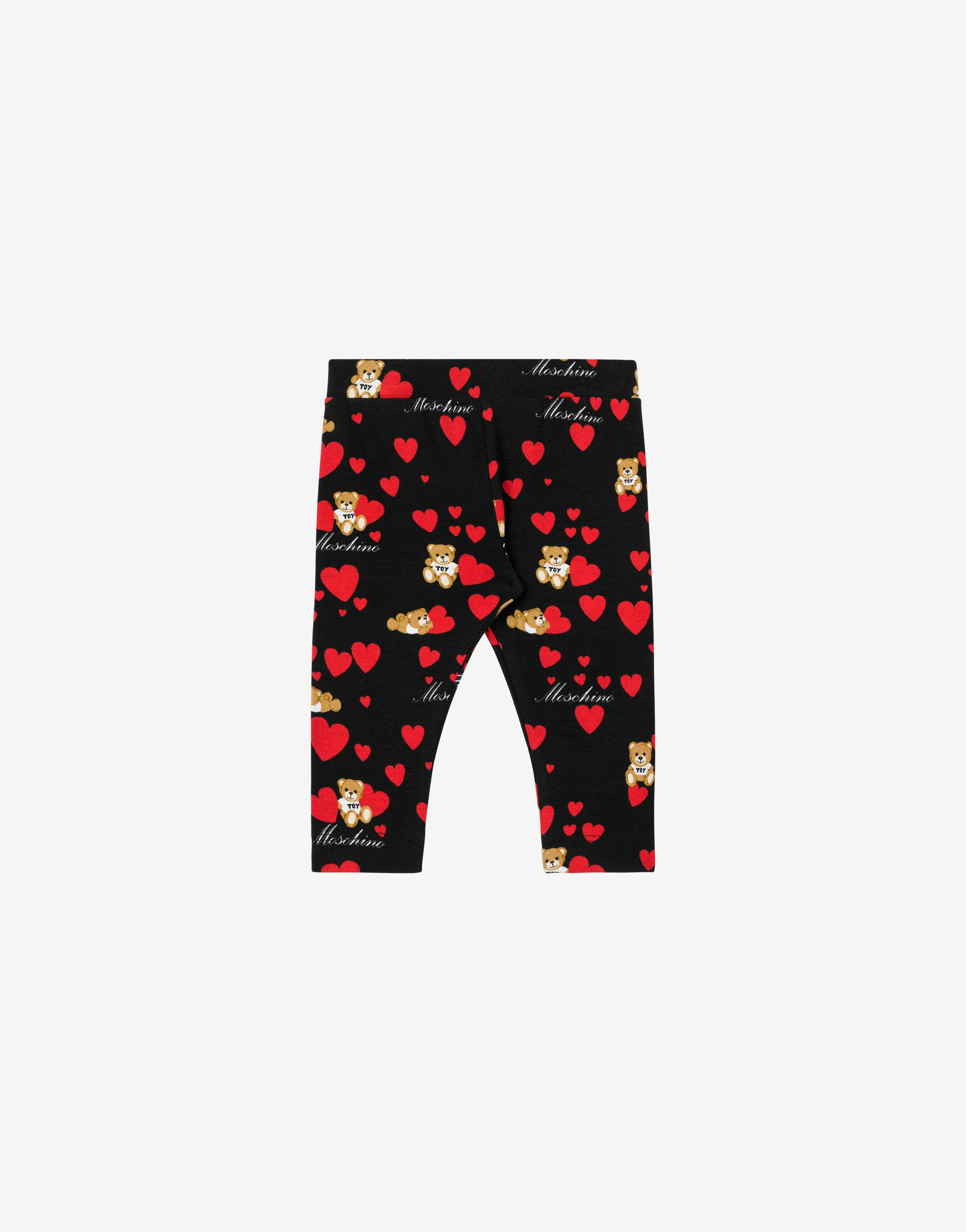 Hearts Teddy Bear Jersey Leggings