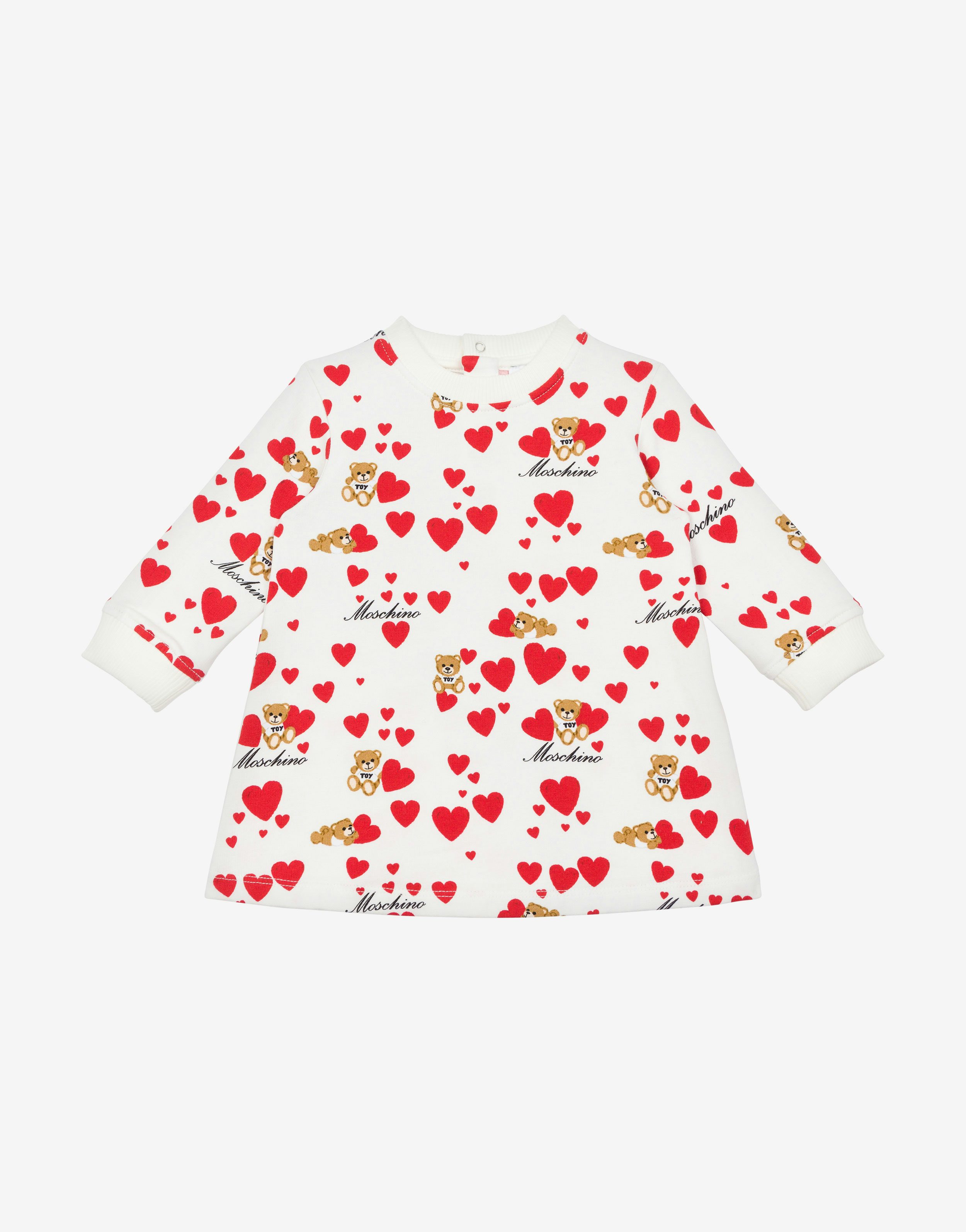 Little Hearts Teddy Bear Fleece Dress