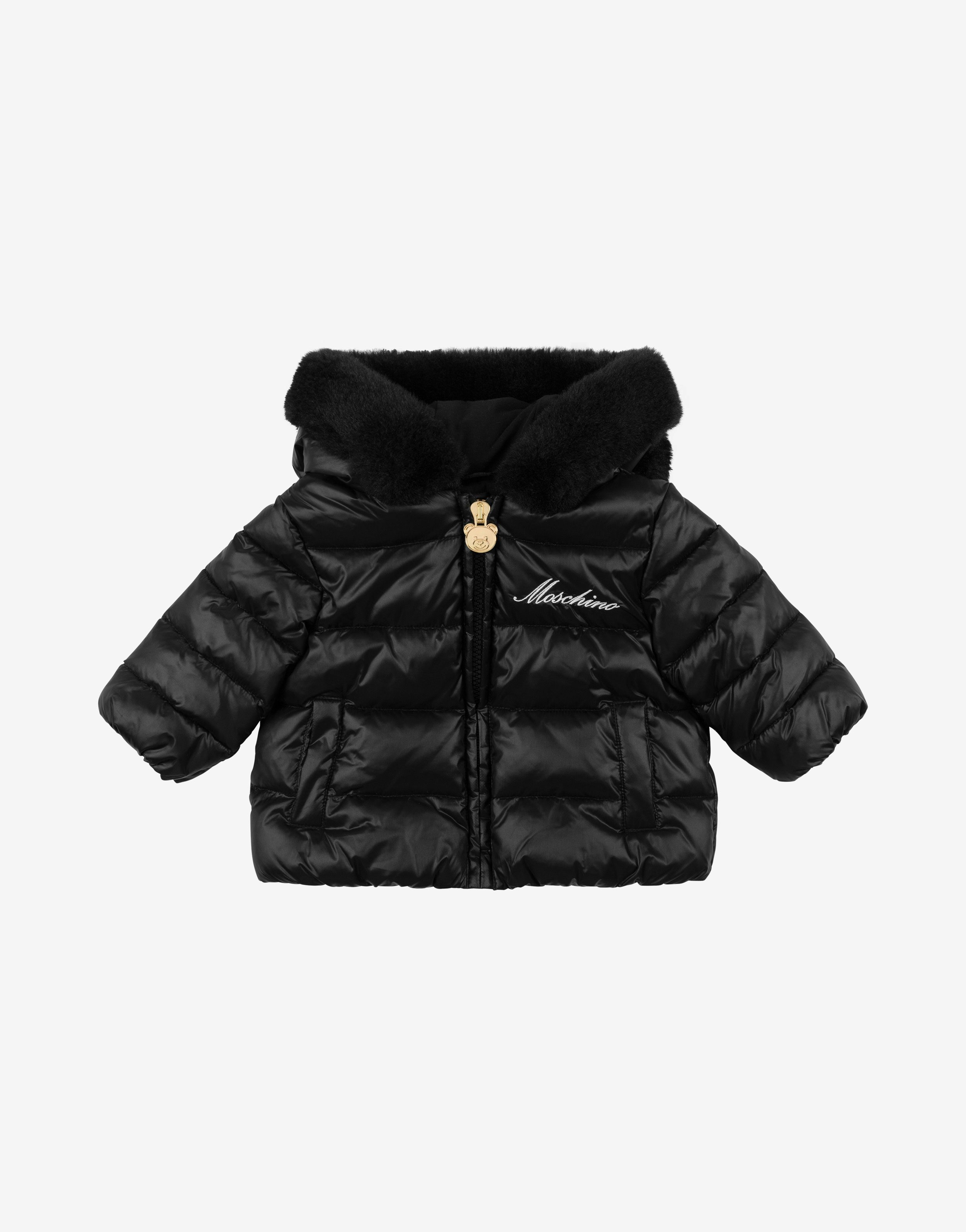 Teddy Hood Nylon Down Jacket