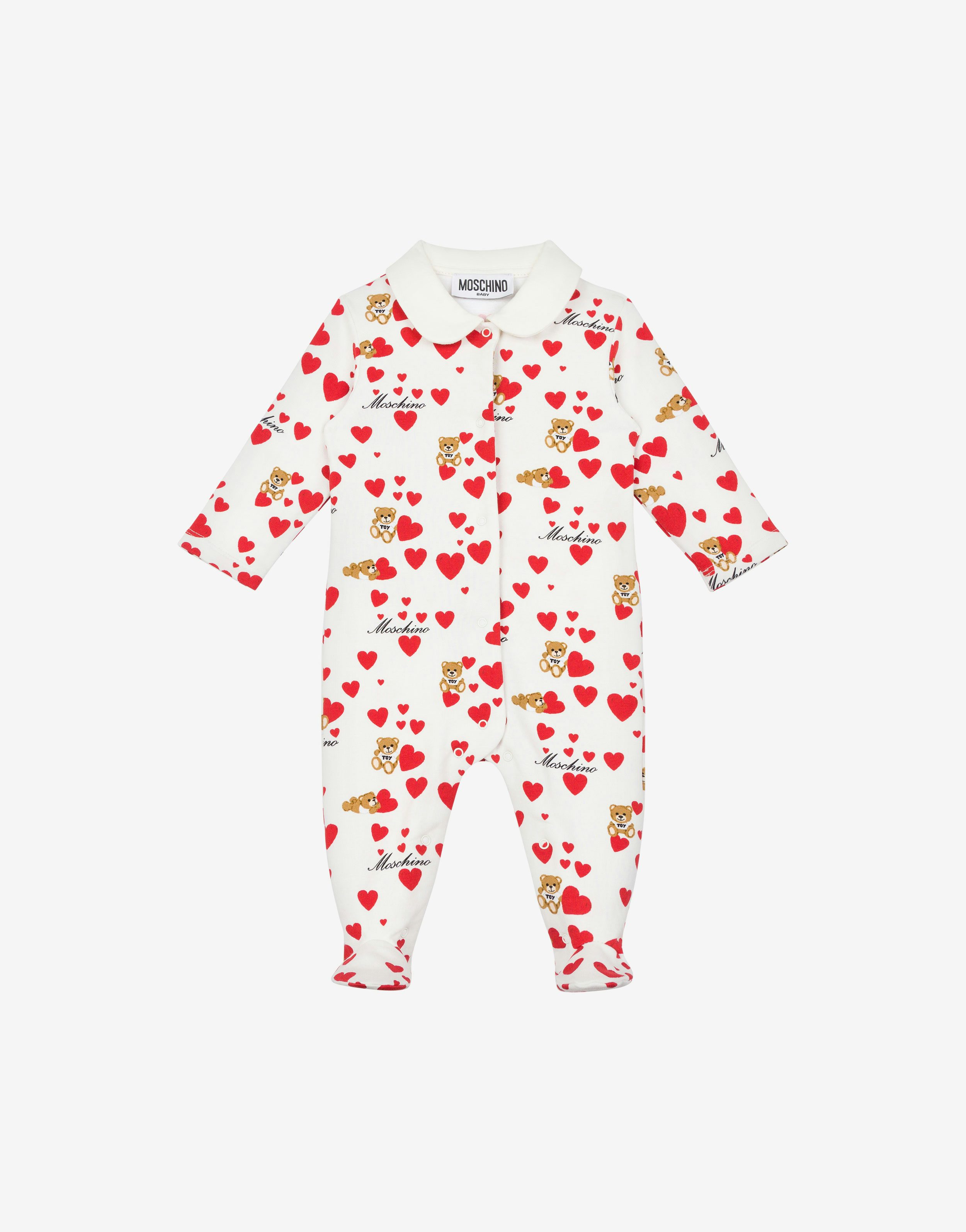 Little Hearts Teddy Bear Fleece Babygrow
