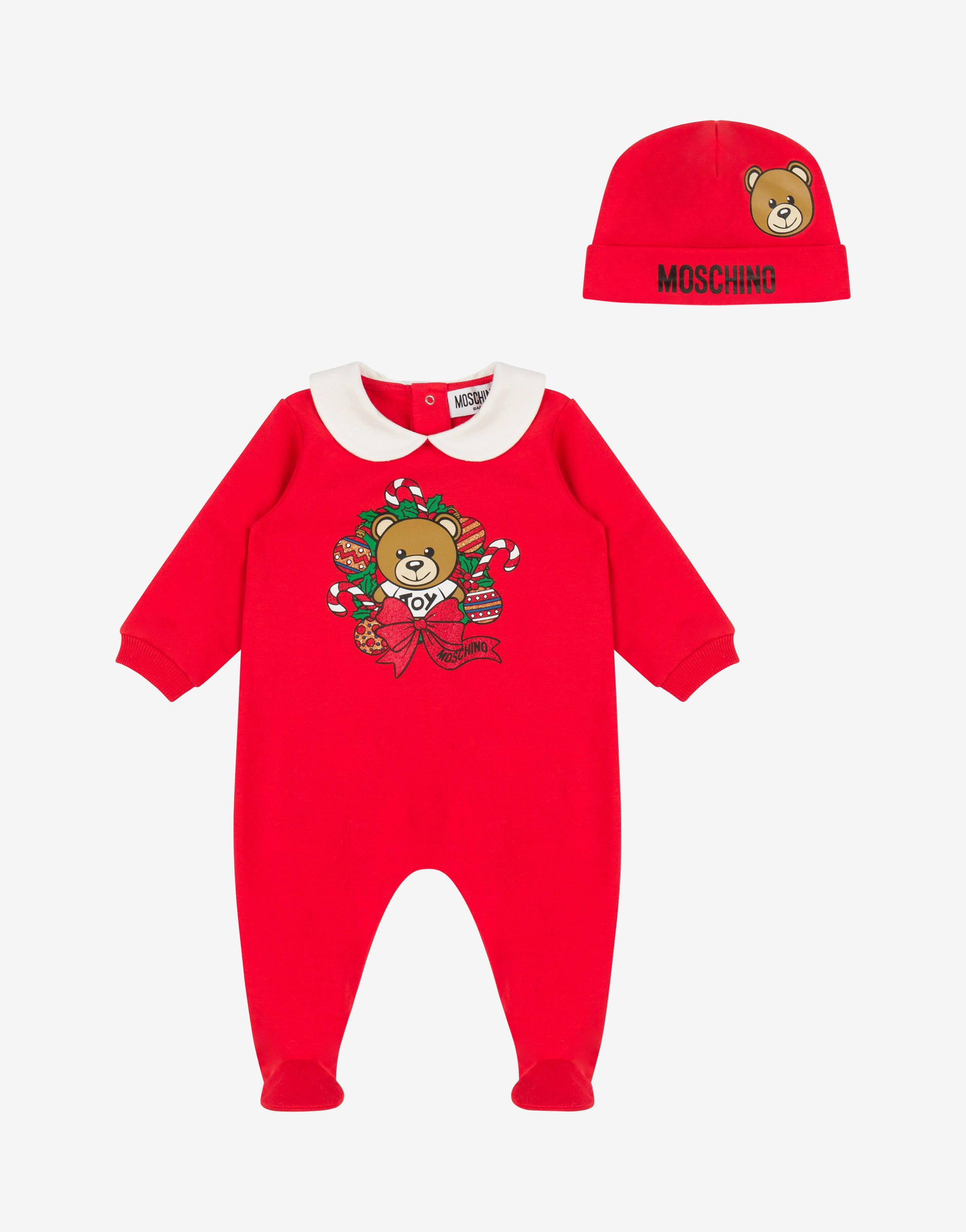 Holiday Teddy Bear Babygrow And Hat Co-ord Set