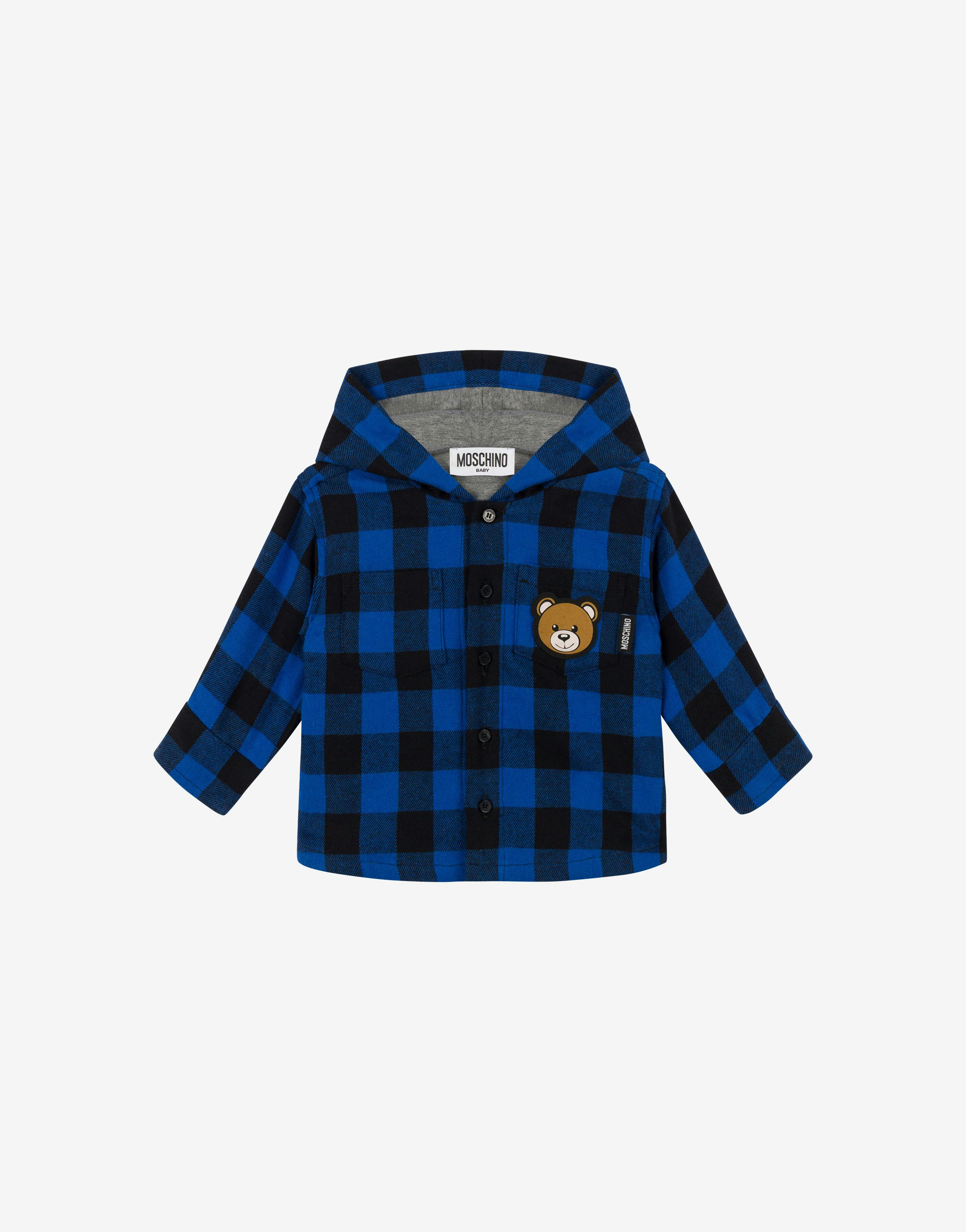 Check Flannel Hooded Shirt