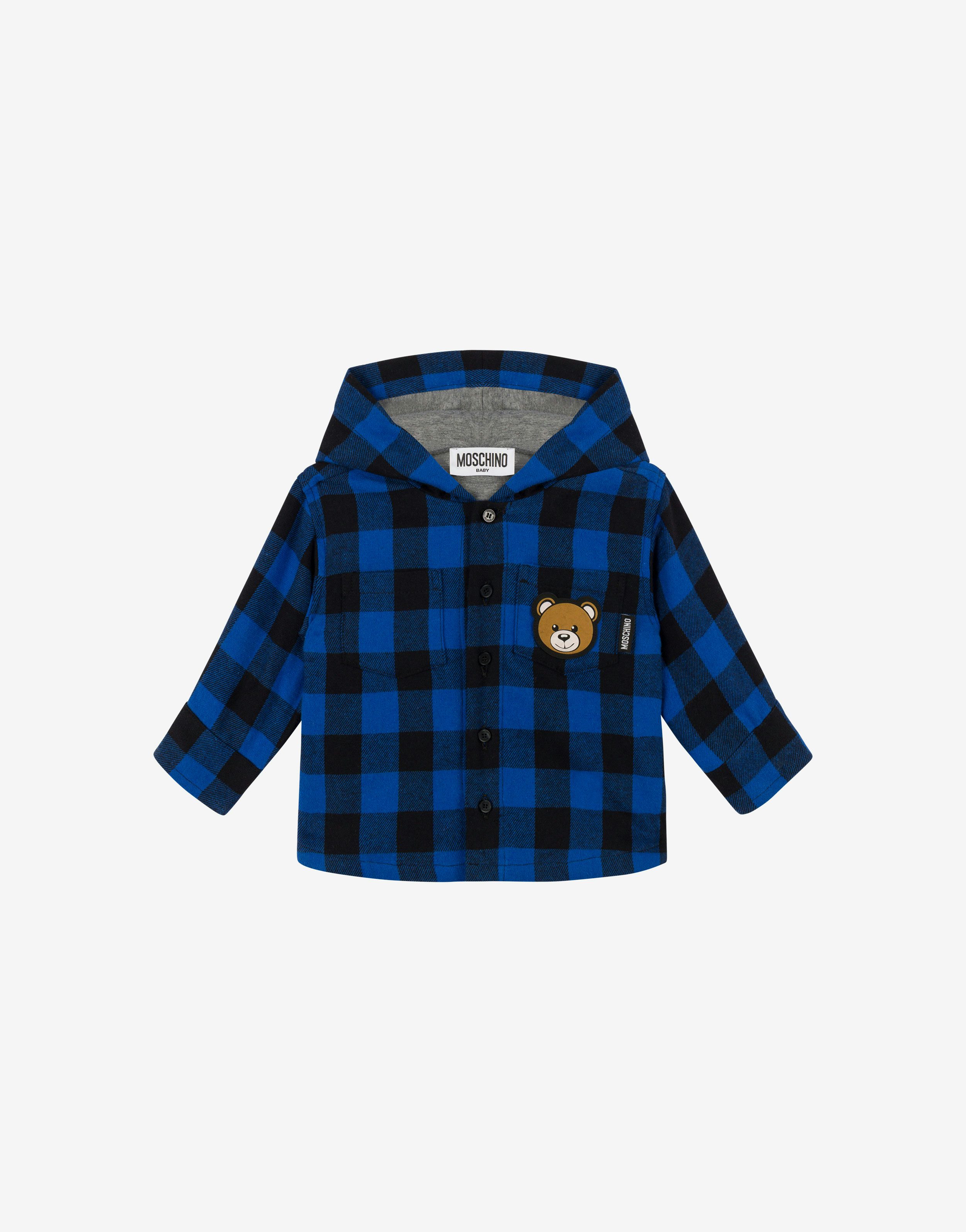 Check Flannel Hooded Shirt