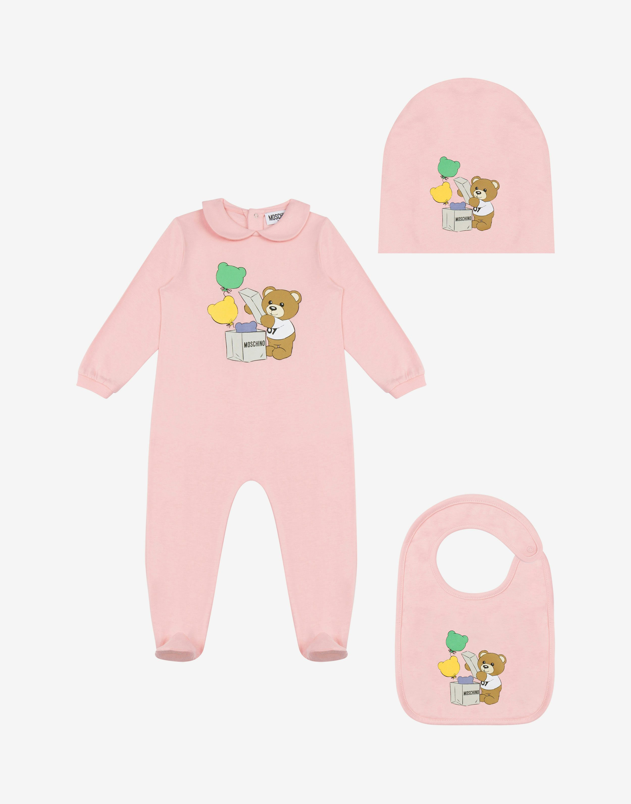 Teddy Balloons Babygrow, Hat And Bib Co-ord Set