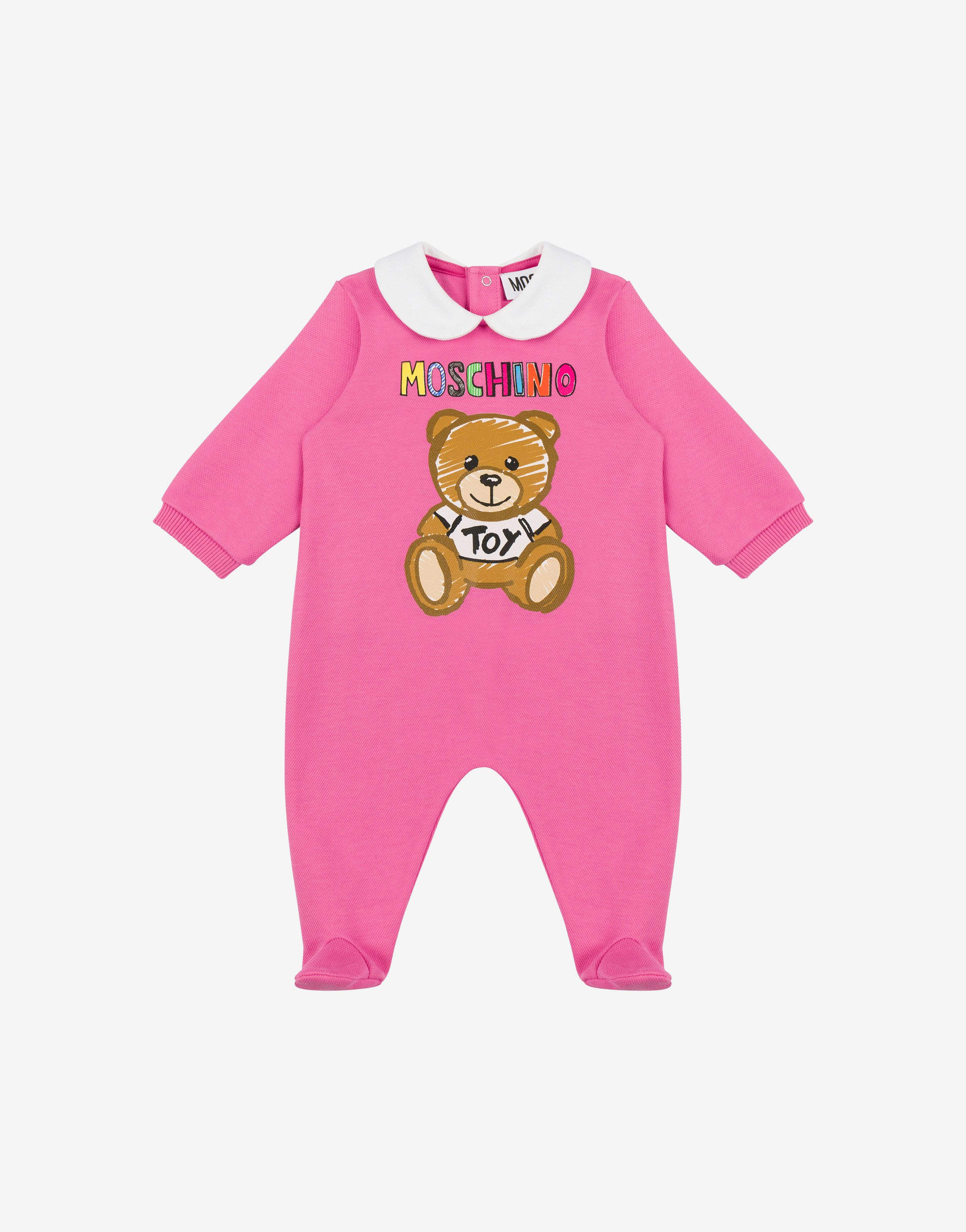 Drawn Teddy Bear Fleece Babygrow