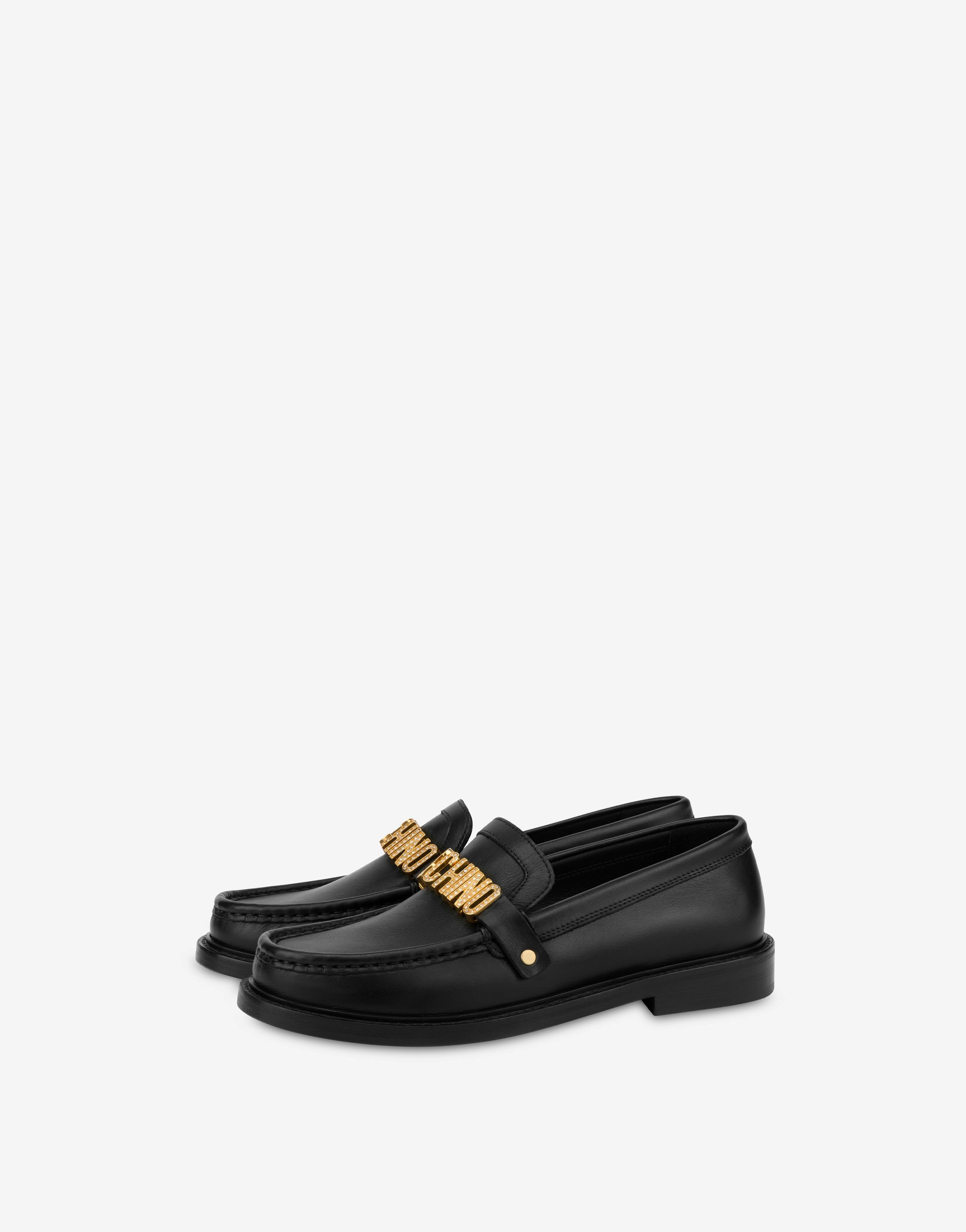 Calfskin Jewel Logo Loafers