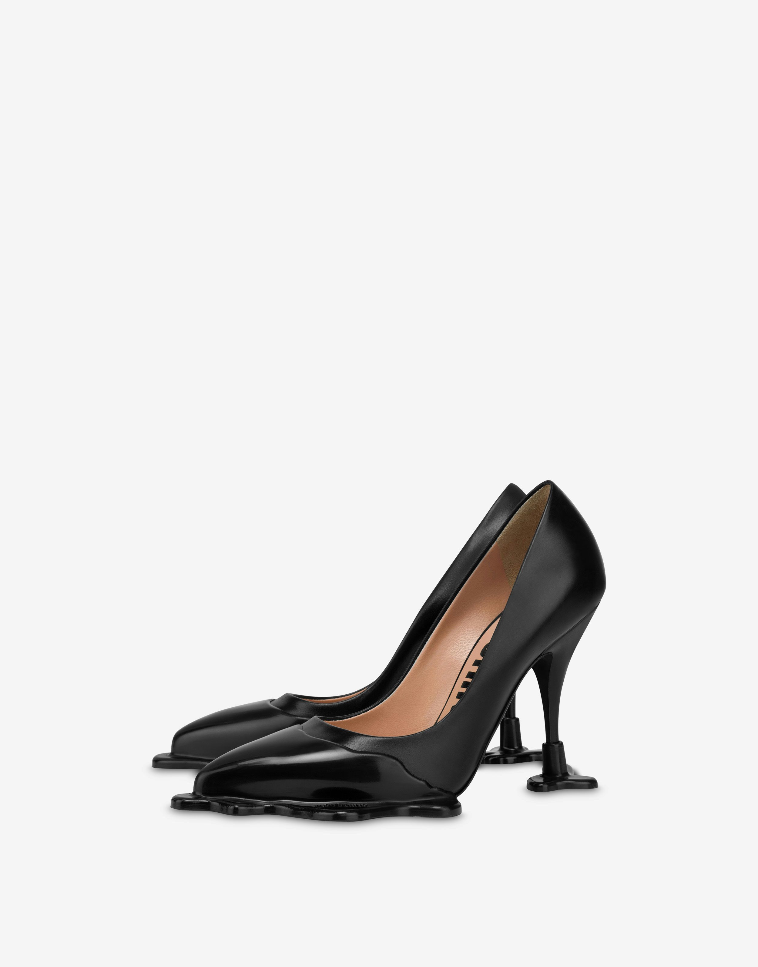 Morphed Effect Calfskin Pumps
