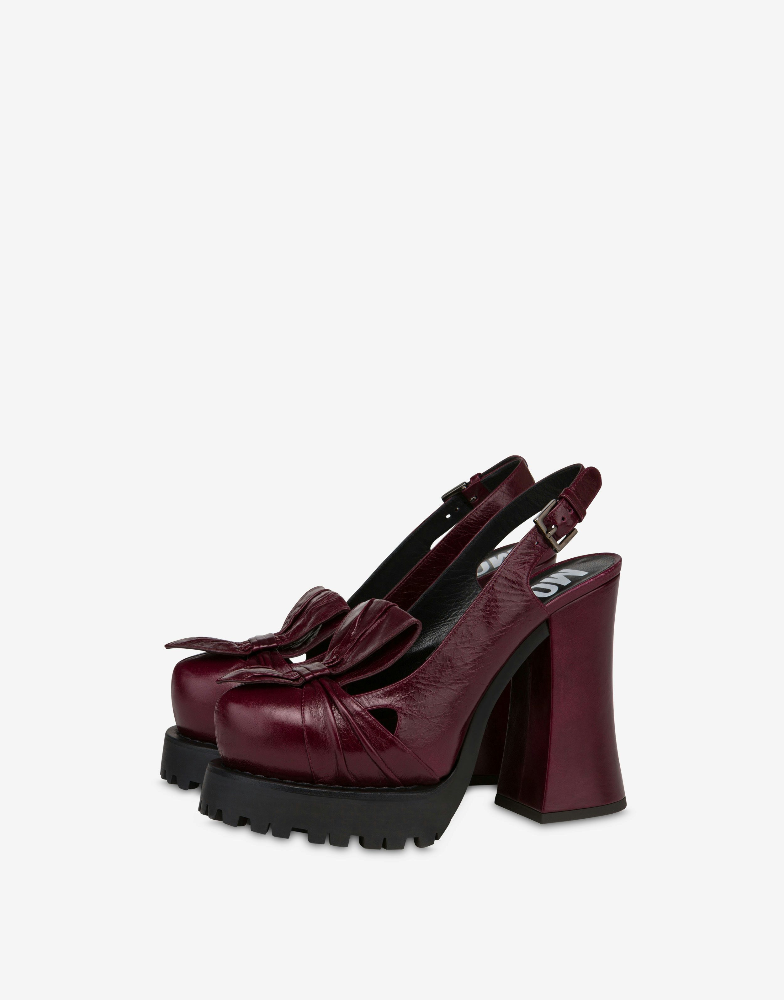 Chunky Pump Calfskin High-heeled Slingbacks