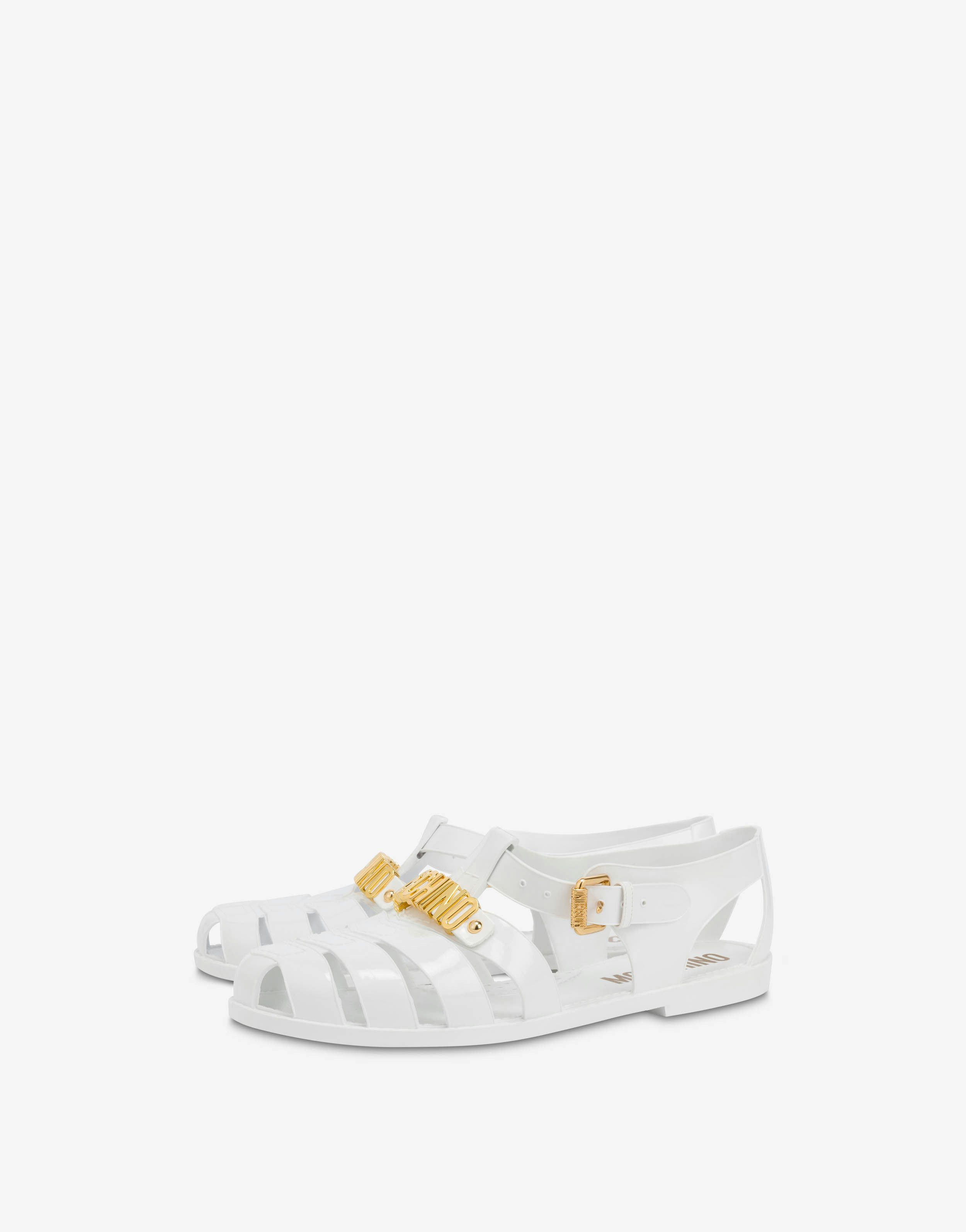 Jelly Sandals With Lettering Logo