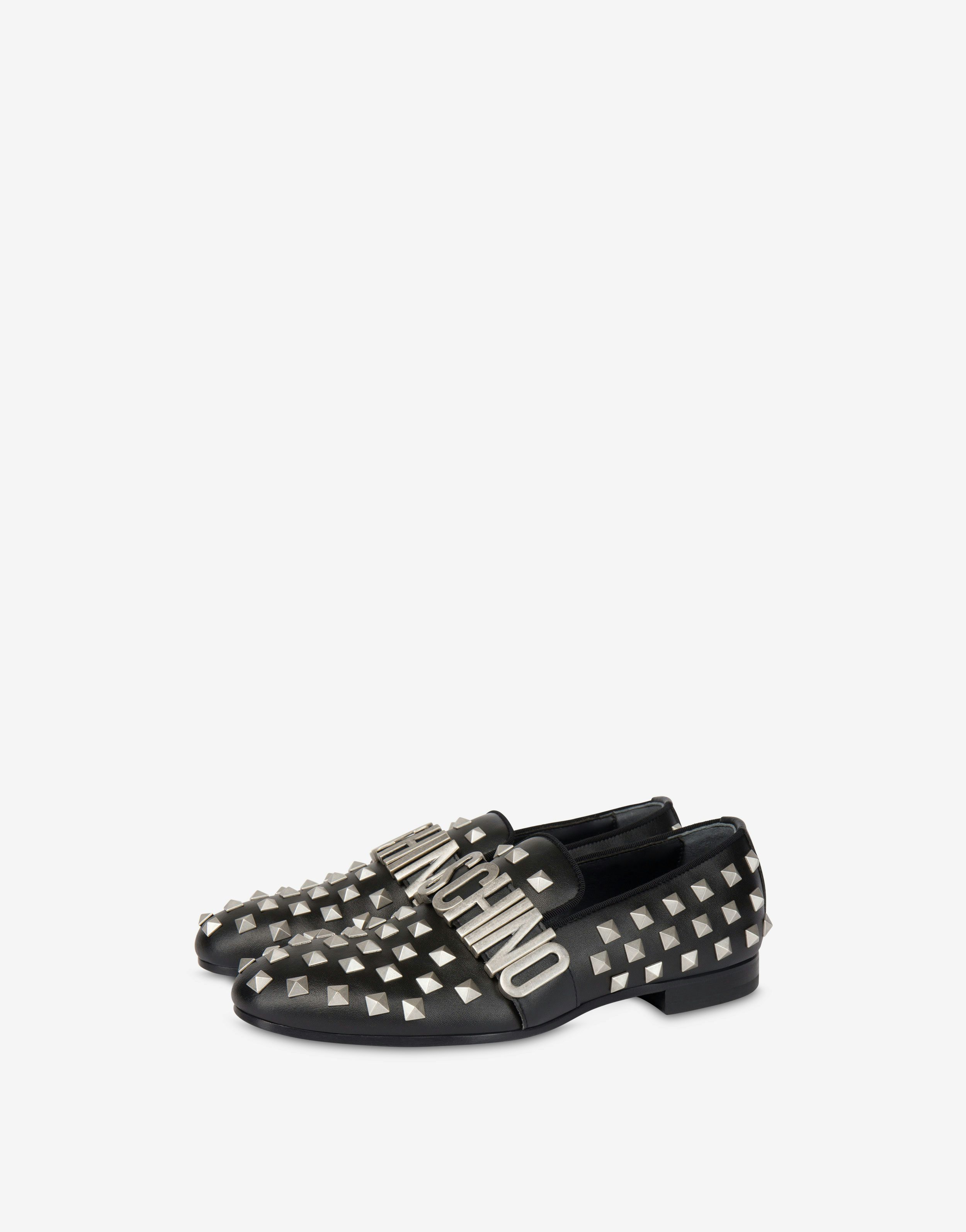Maxi Lettering Loafers With Studs