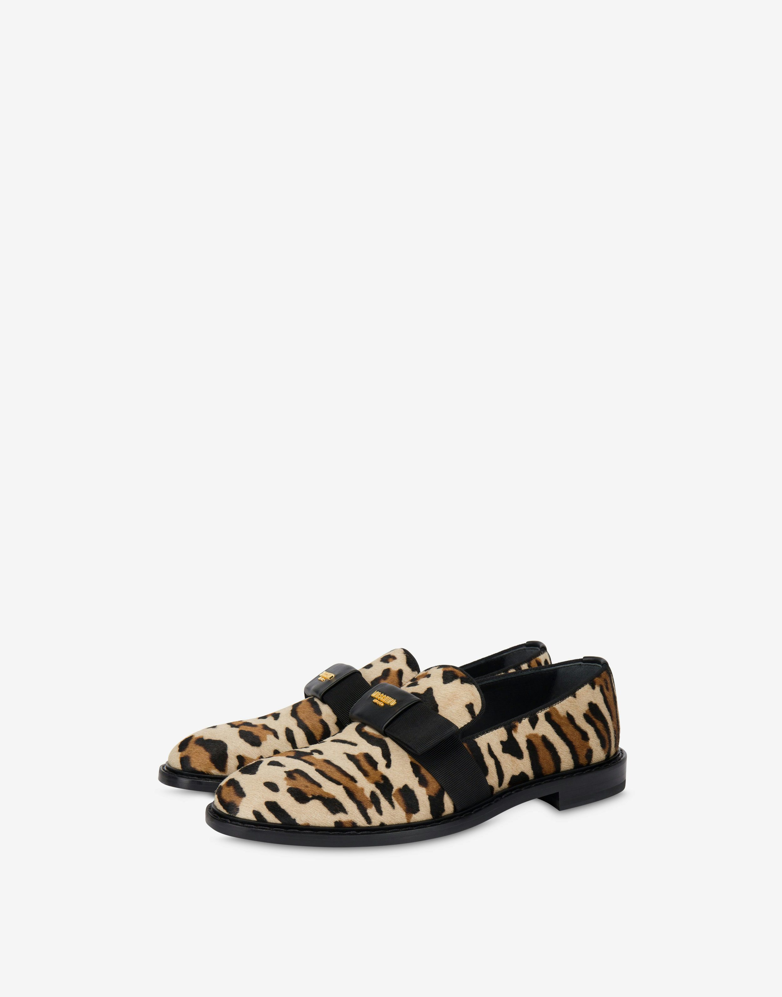 Leopard Print Pony Hair Loafers