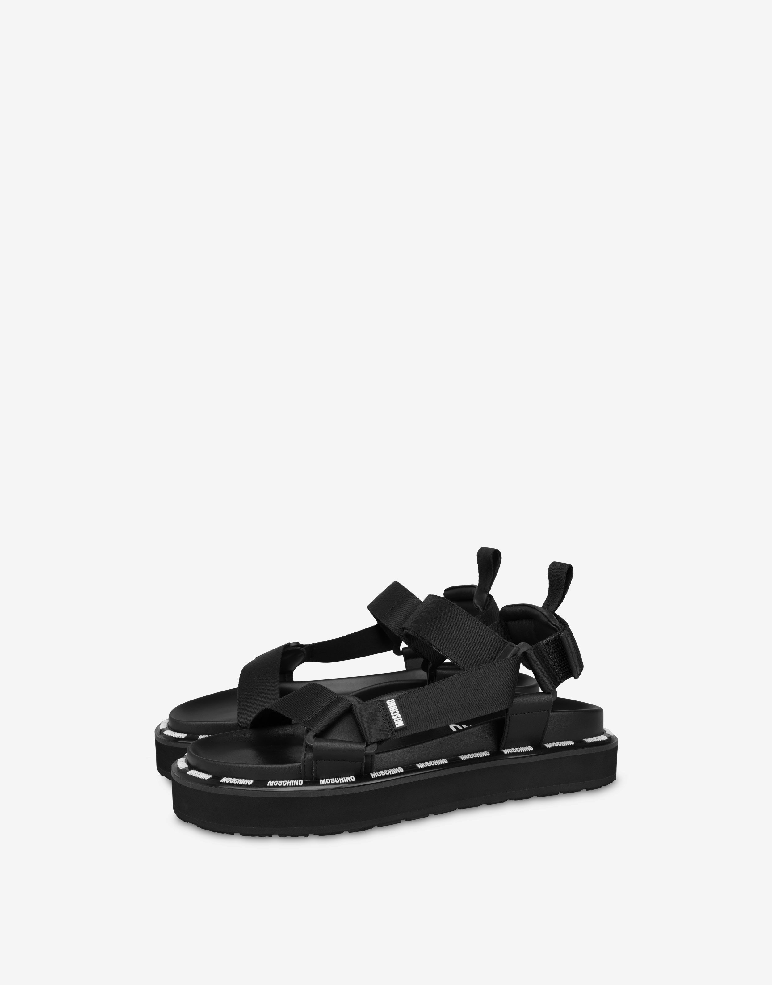 Rubber Logo Flatform Sandals