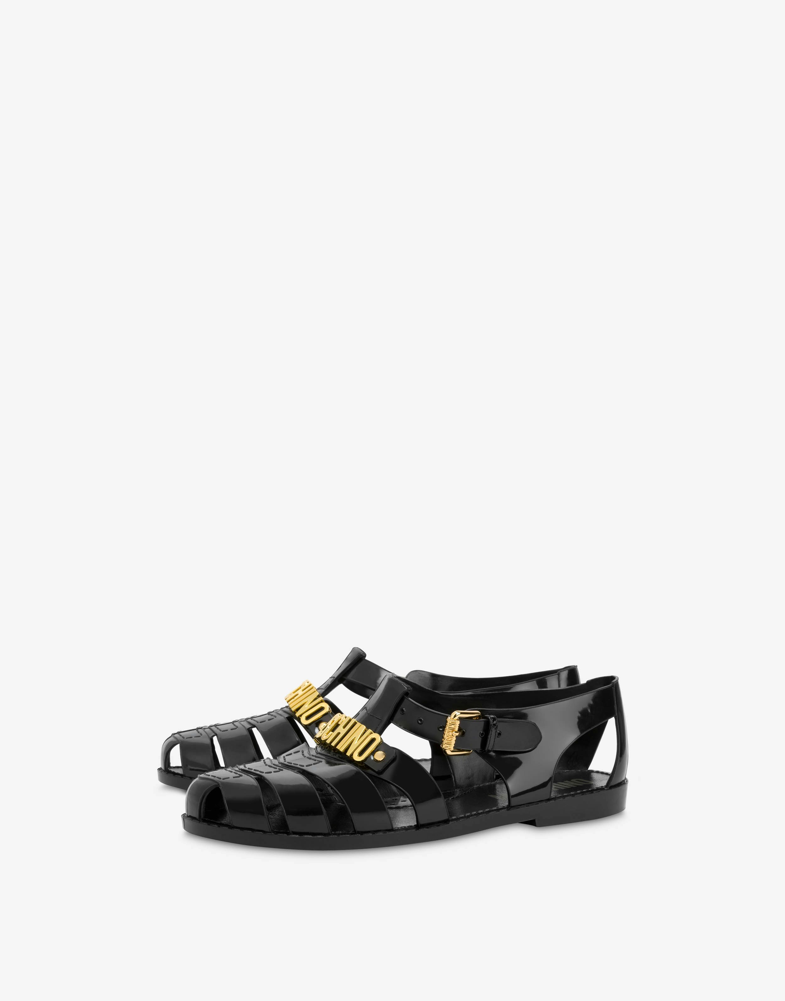 Jelly Sandals With Lettering Logo
