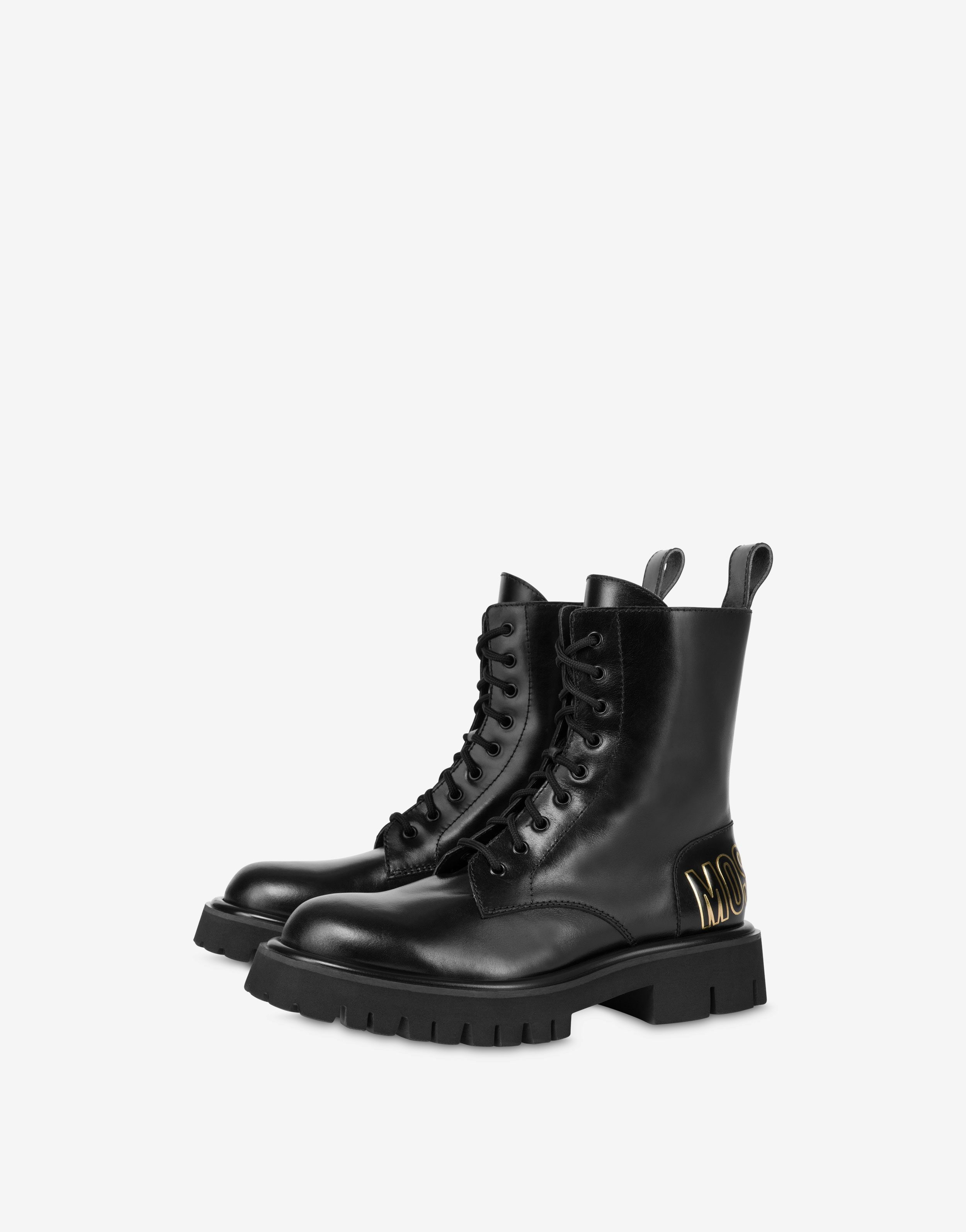 Combat Sole Calfskin Ankle Boots
