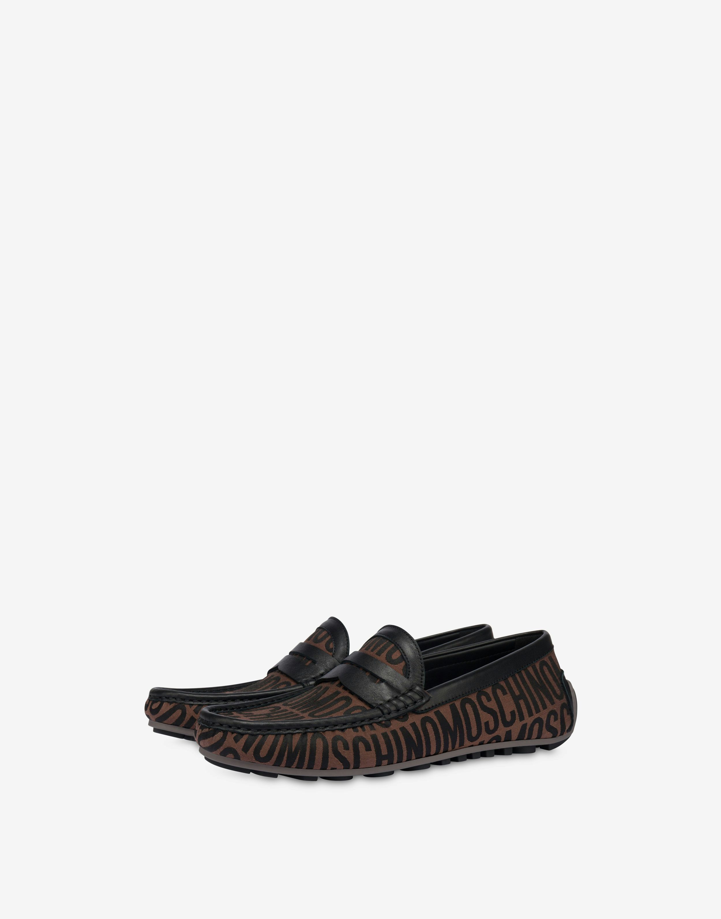 Allover Logo Nylon Driving Loafers