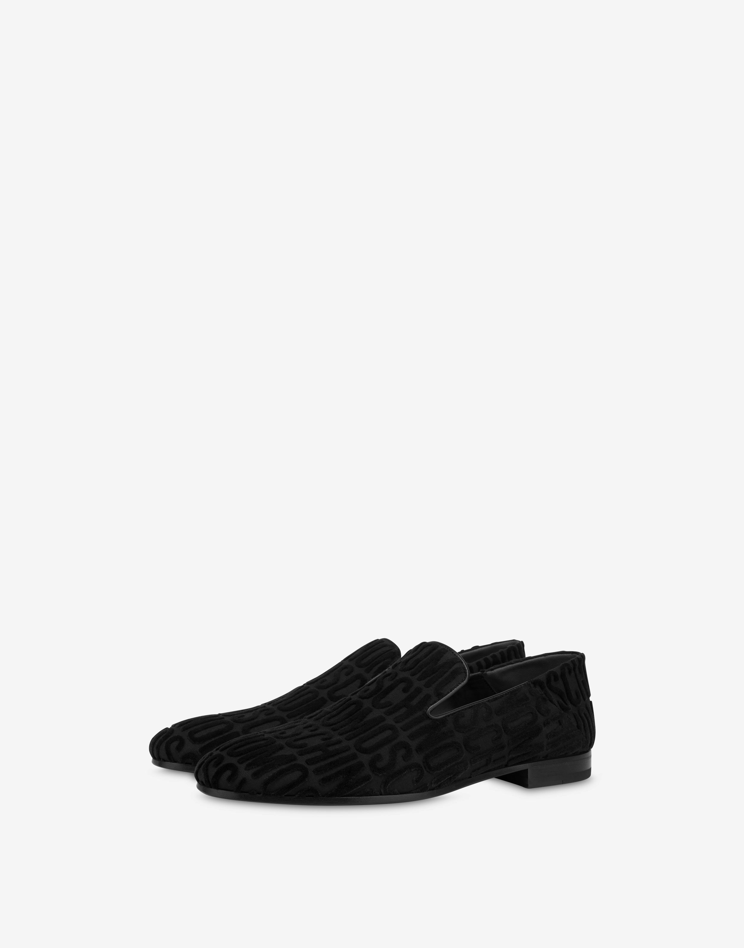 Allover Logo Velvet Loafers